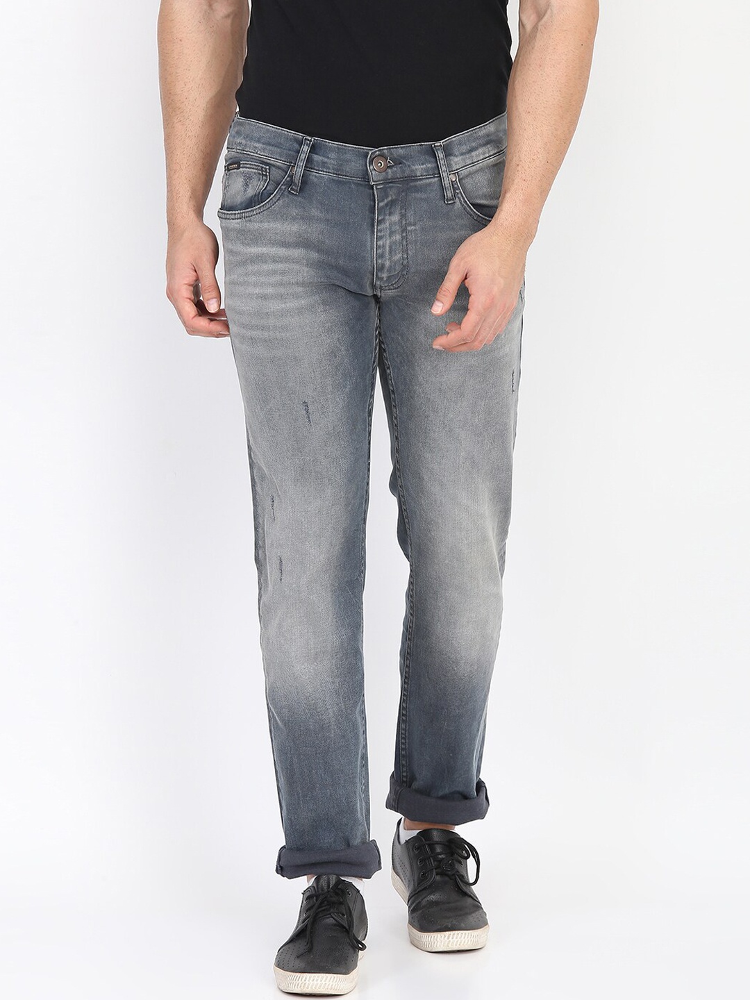 

LINDBERGH Men Blue Slim Fit Low Distress Heavy Fade Jeans