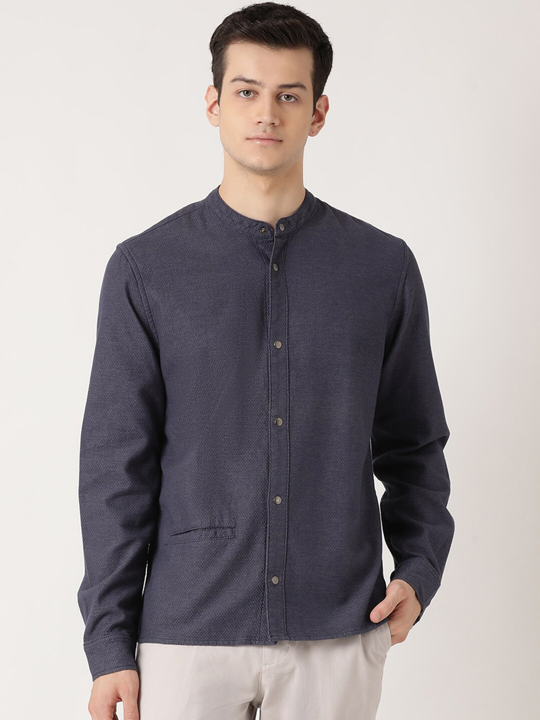 

Bruun & Stengade Men Blue Lightweight Tailored Jacket with Embroidered