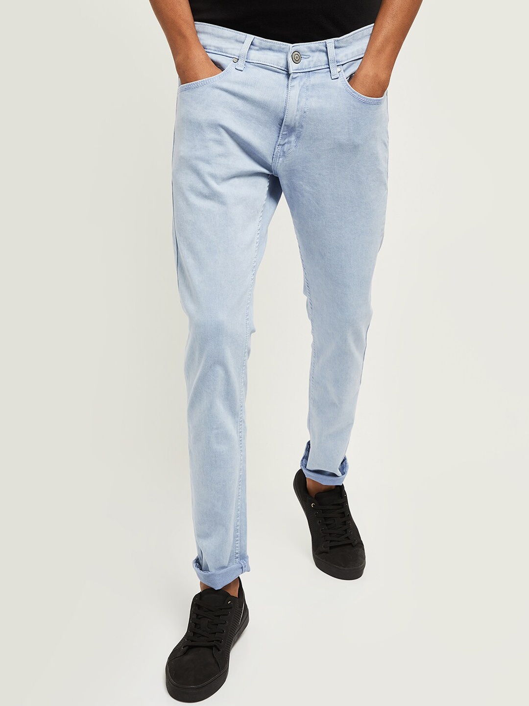 

max Men Blue Heavy Fade Stretchable Jeans