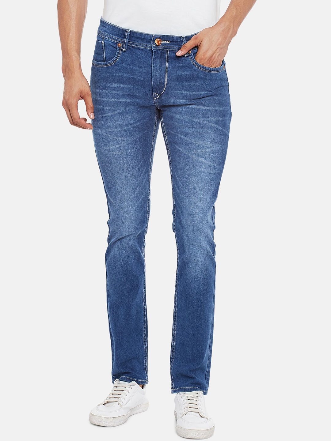 

People Men Blue Slim Fit Light Fade Jeans