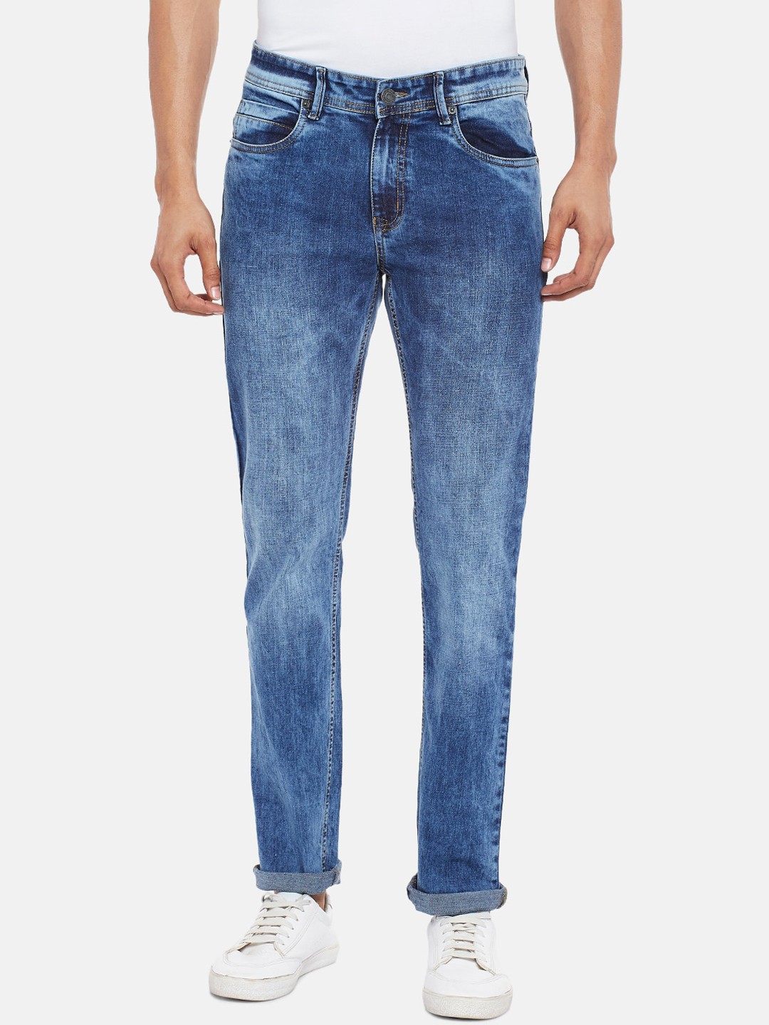 

People Men Blue Slim Fit Heavy Fade Jeans