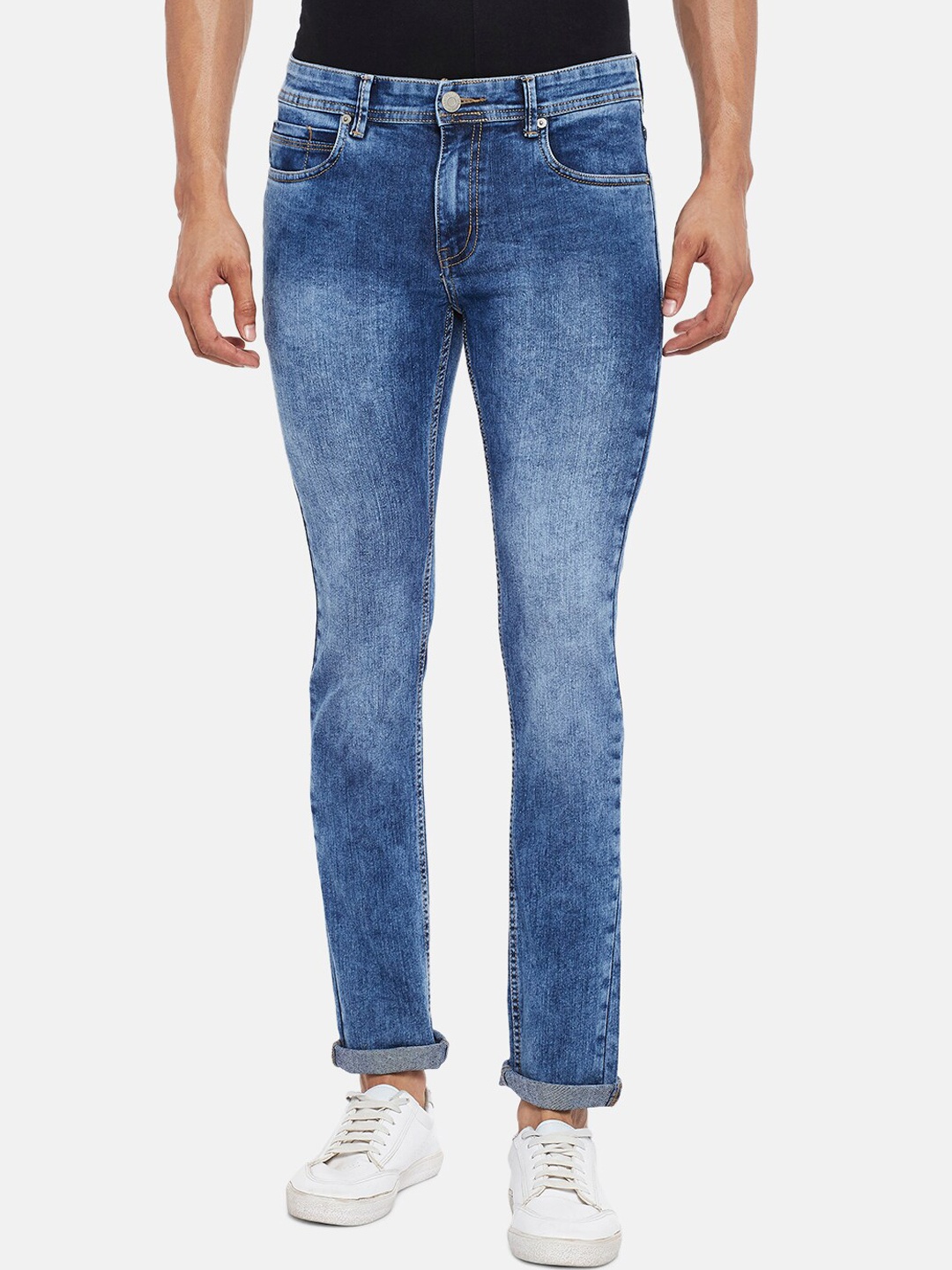 

People Men Blue Slim Fit Heavy Fade Jeans