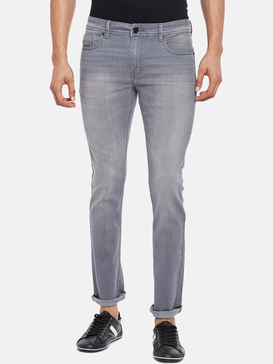 

People Men Grey Slim Fit Heavy Fade Jeans