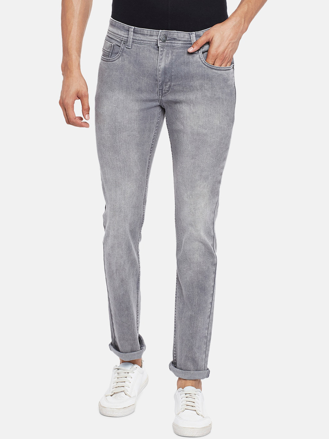 

People Men Grey Slim Fit Heavy Fade Jeans