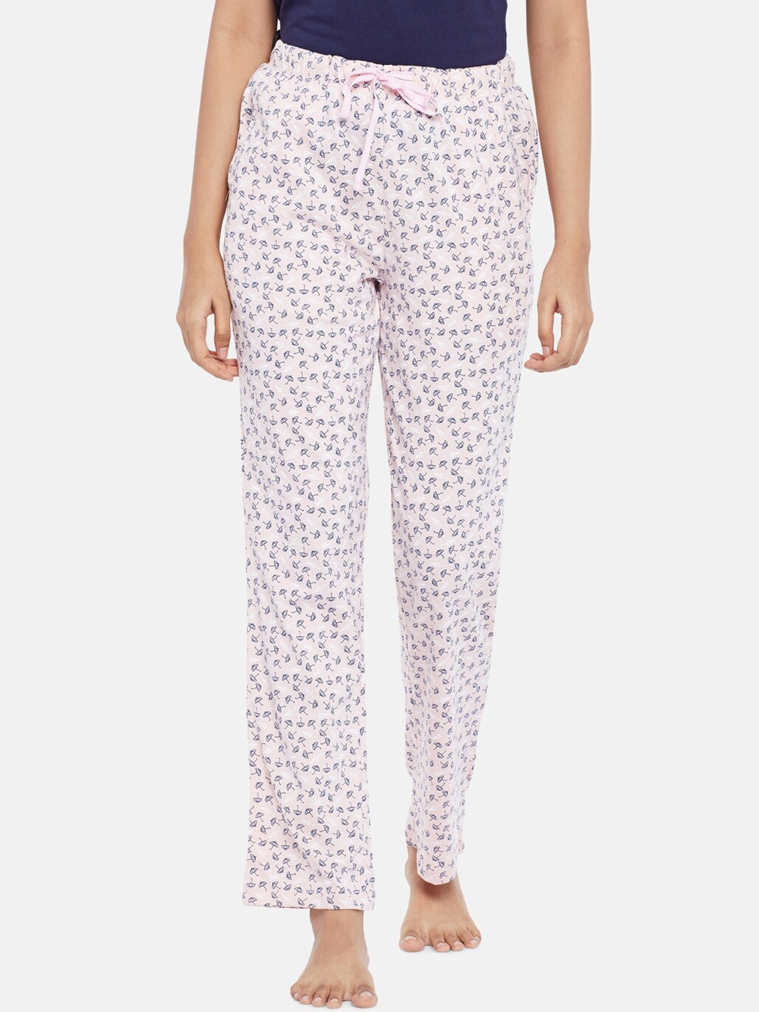 

Dreamz by Pantaloons Women Pink & Blue Printed Lounge Pants