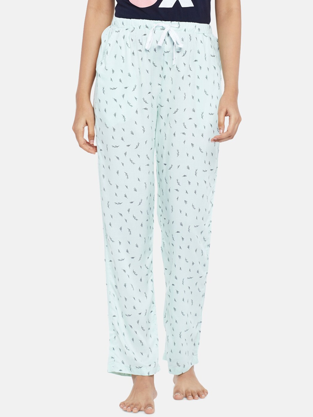 

Dreamz by Pantaloons Women Blue Floral Printed Lounge Pants