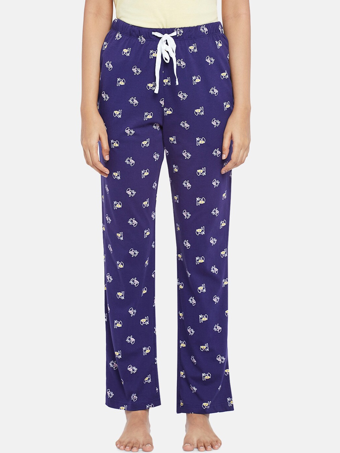 

Dreamz by Pantaloons Women Navy Blue Printed Lounge Pants