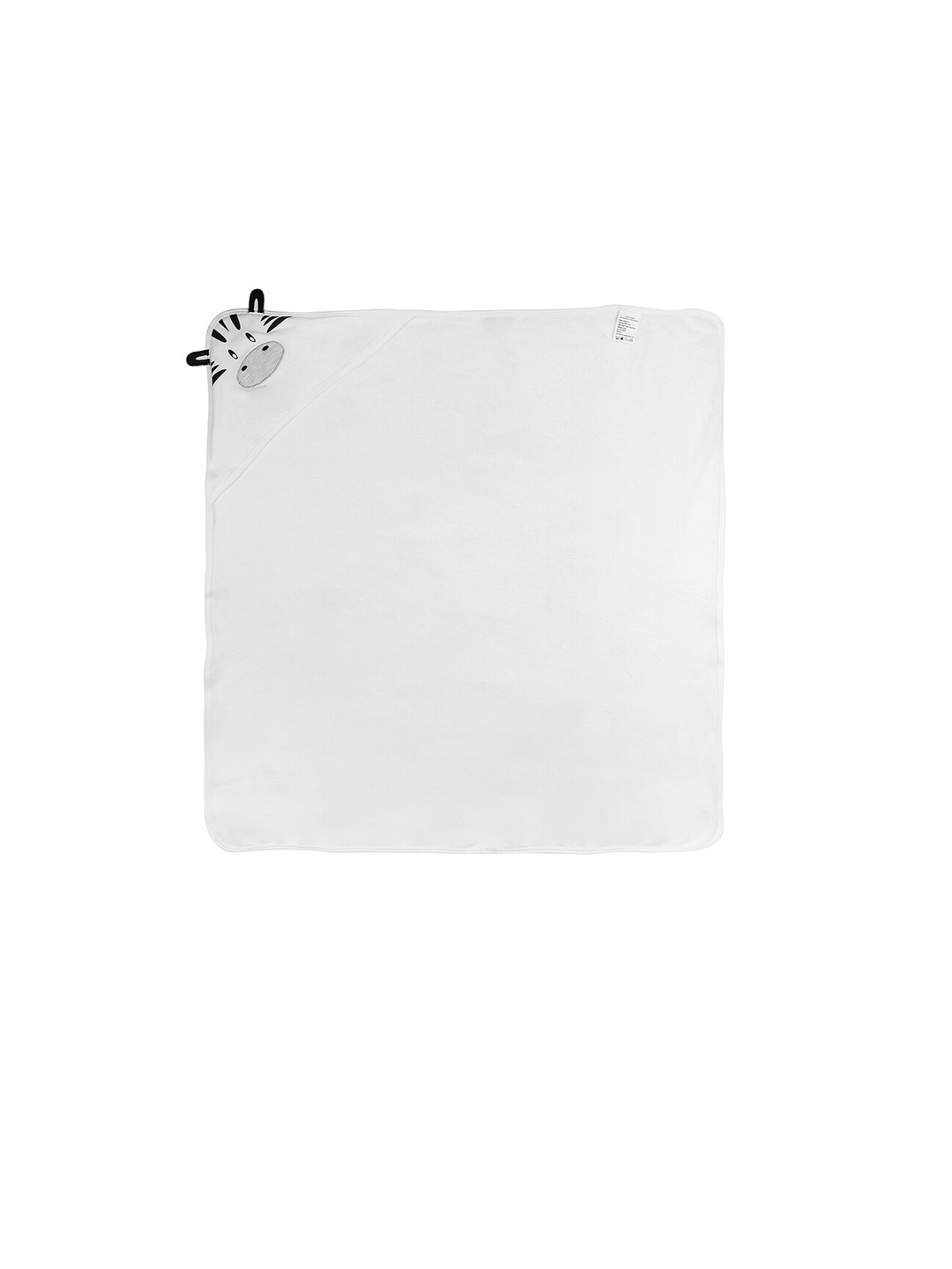 

Pantaloons Baby Infant Boys White & Black Solid Hodded Towel