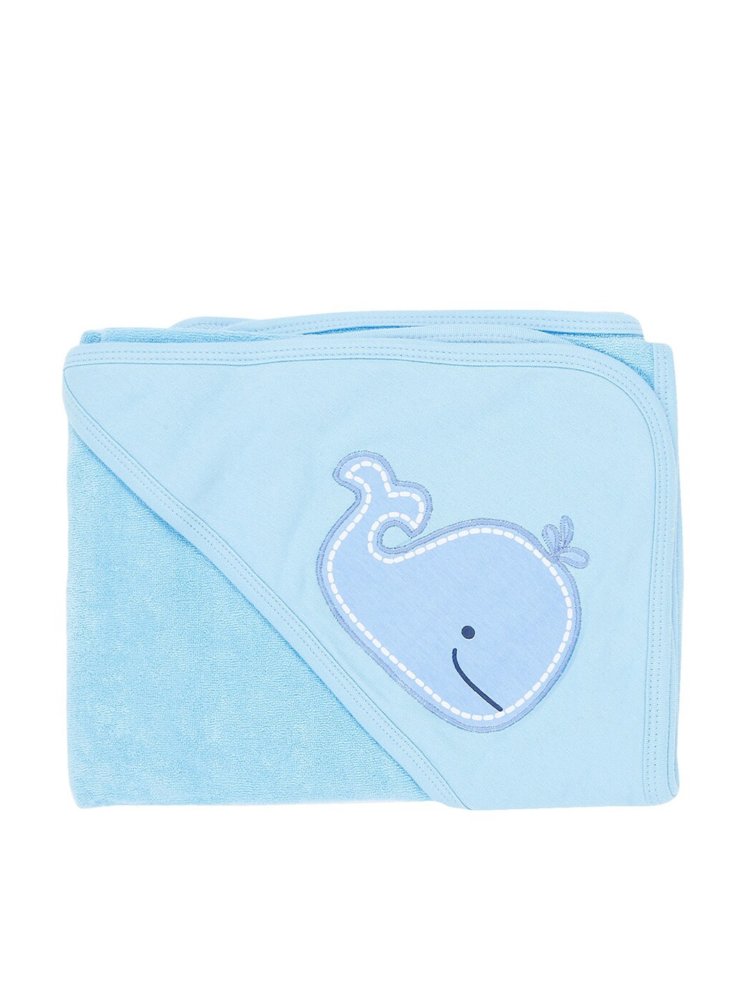 

Pantaloons Baby Infant Boys Blue Solid Pure Cotton Baby Towel Wrap