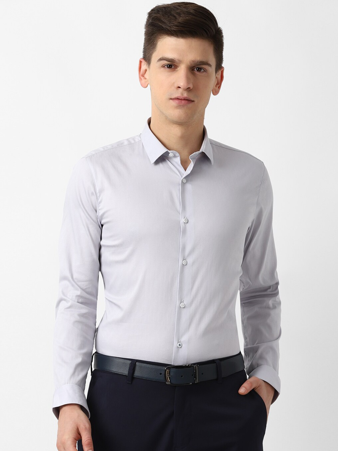 

Louis Philippe Sport Men Grey Super Slim Fit Opaque Formal Shirt