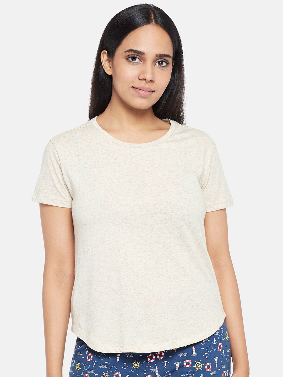 

Dreamz by Pantaloons Beige Regular Lounge tshirt