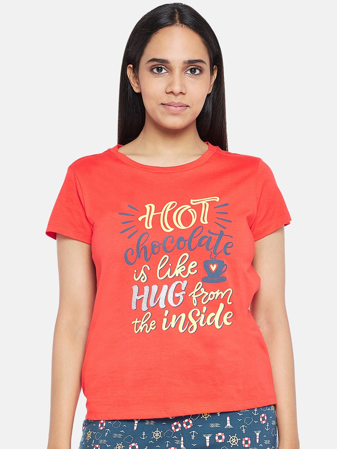 

Dreamz by Pantaloons Red Regular Lounge tshirt