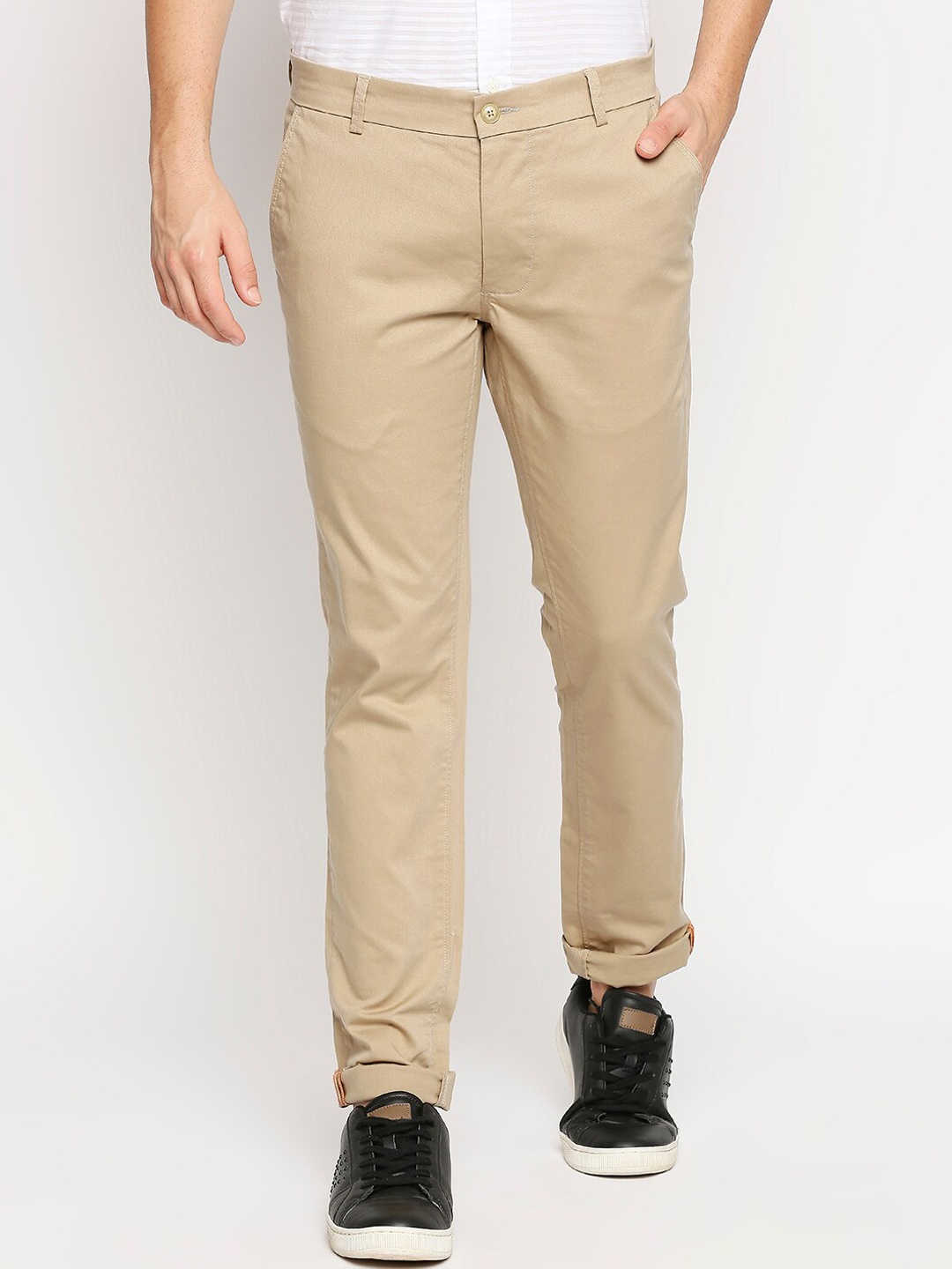 

Basics Men Khaki Tapered Fit Chinos Trousers
