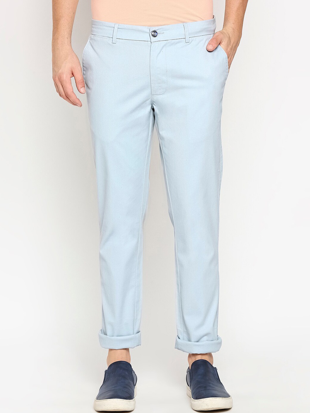 

Basics Men Blue Tapered Fit Trousers