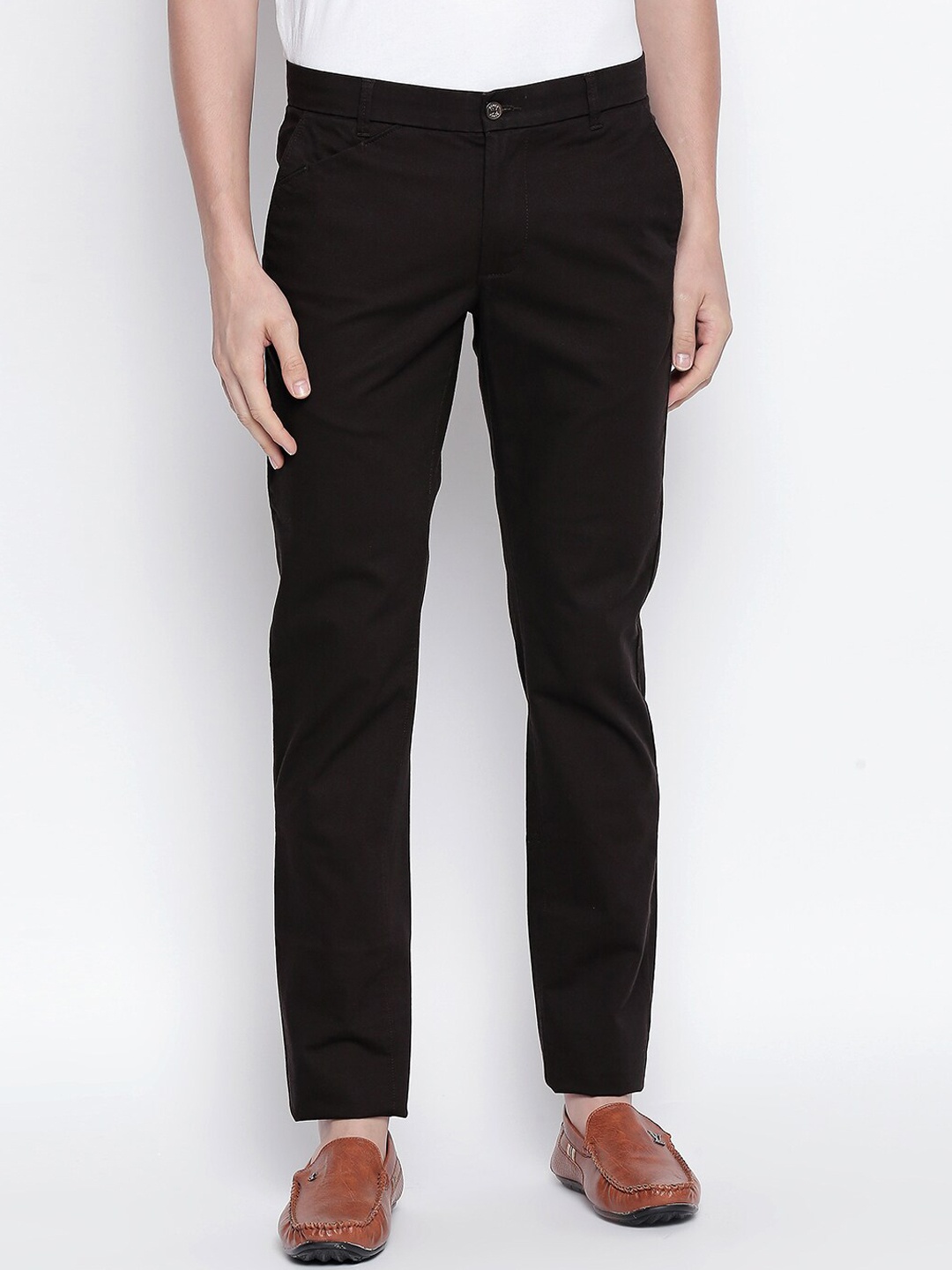

Basics Men Coffee Brown Tapered Fit Trousers