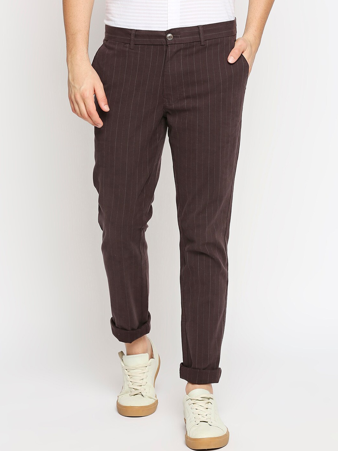 

Basics Men Coffee Brown Tapered Fit Trousers