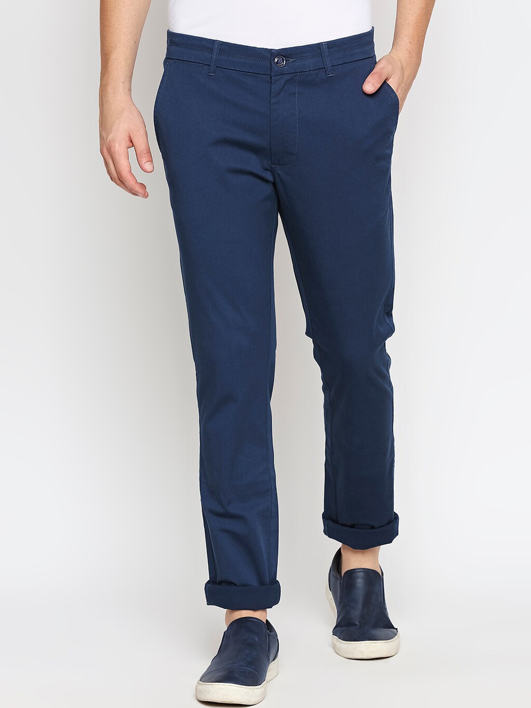 

Basics Men Blue Tapered Fit Trousers