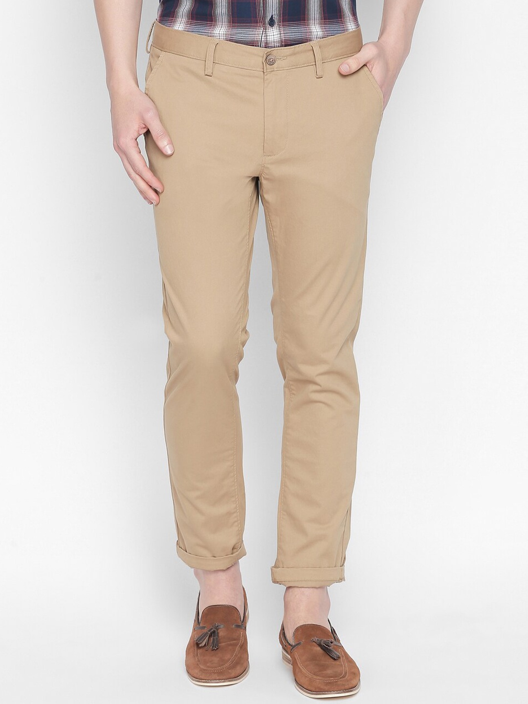 

Basics Men Khaki Tapered Fit Chinos Trousers