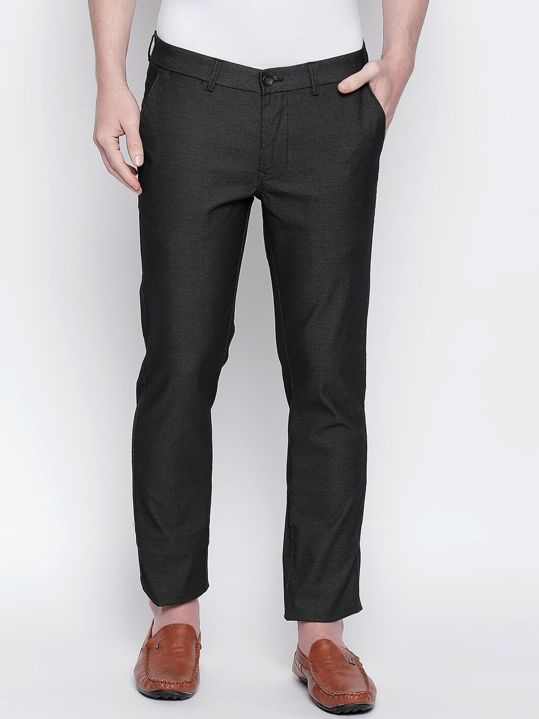 

Basics Men Black Tapered Fit Trousers