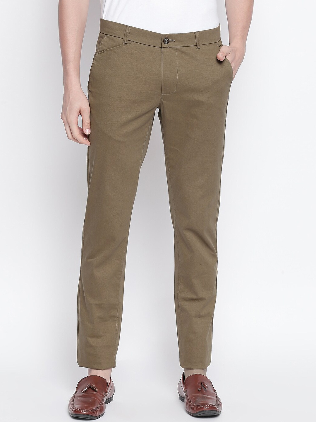 

Basics Men Khaki Tapered Fit Trousers