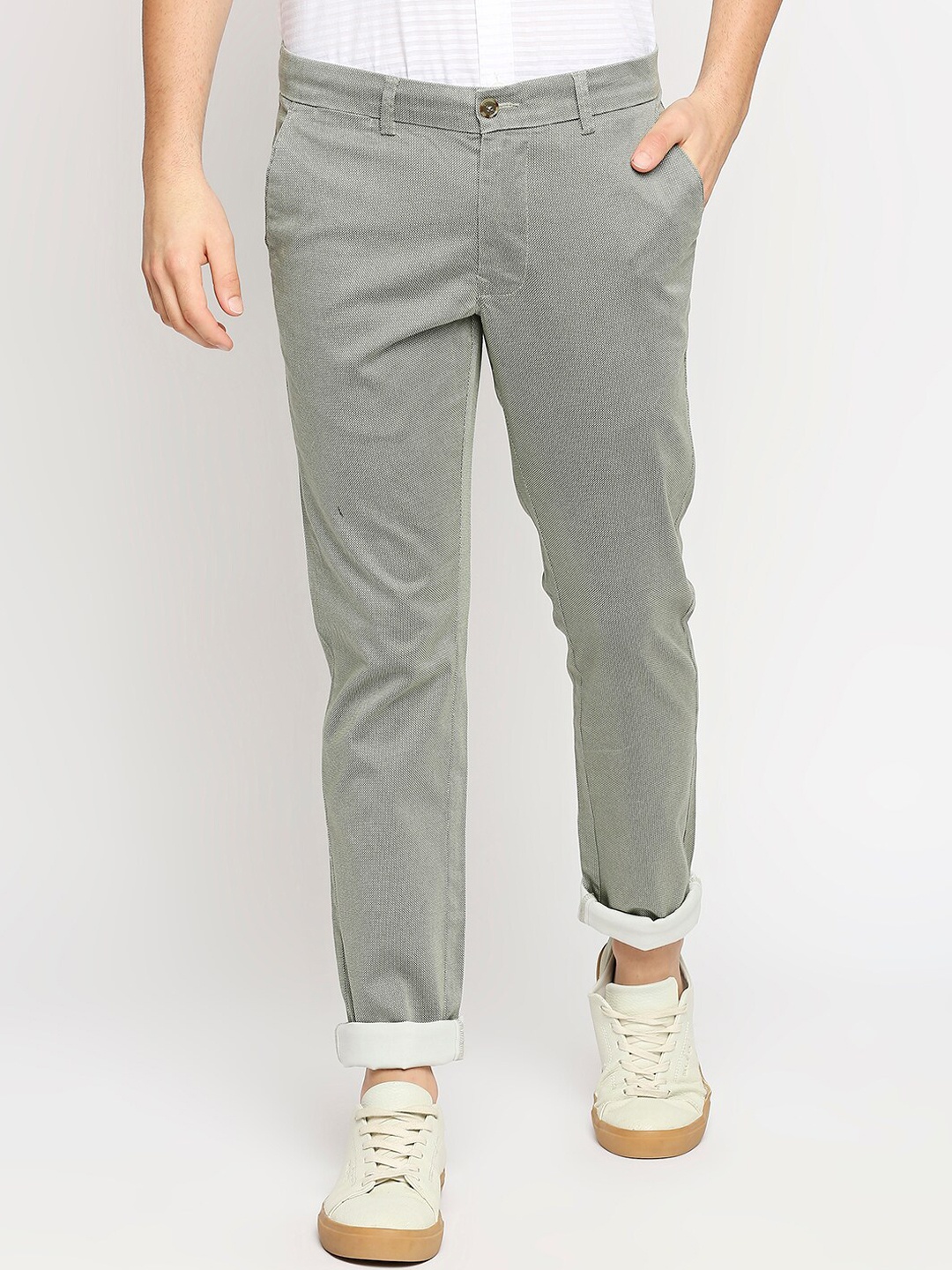 

Basics Men Green Tapered Fit Trousers