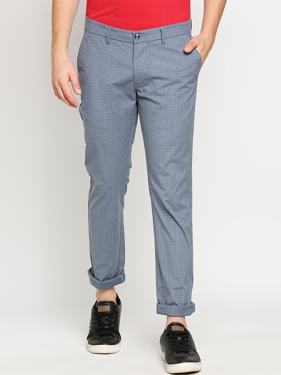 

Basics Men Blue Tapered Fit Trousers