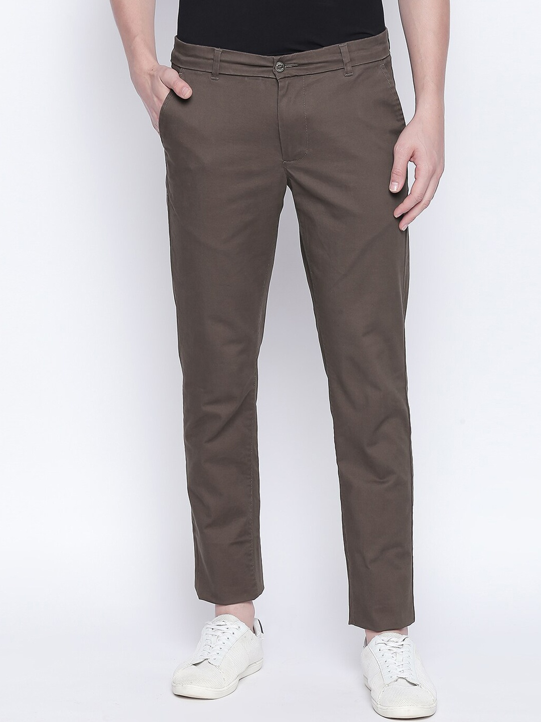 

Basics Men Coffee Brown Tapered Fit Trousers