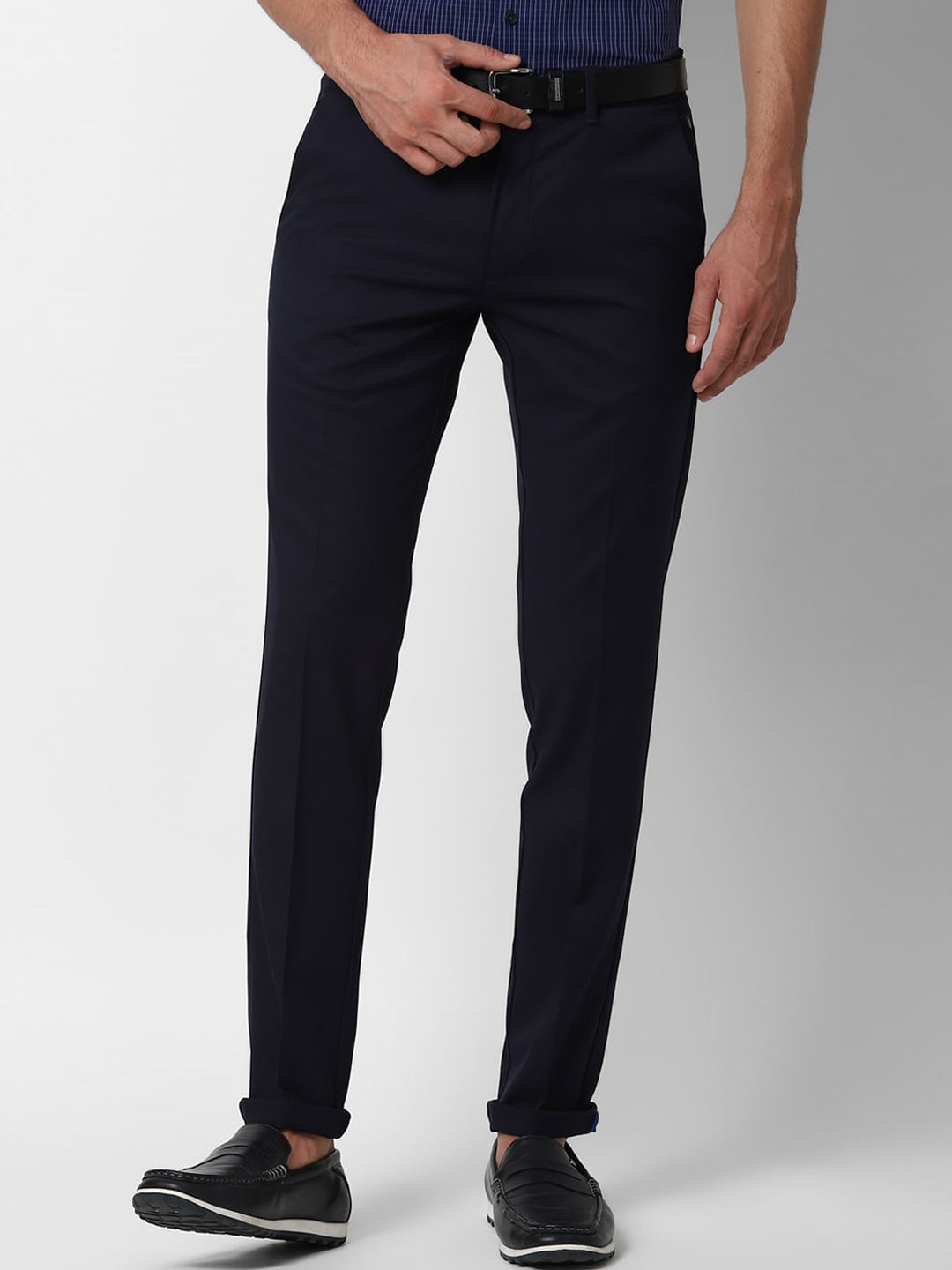 

Louis Philippe Sport Men Navy Blue Super Slim Fit Formal Trousers