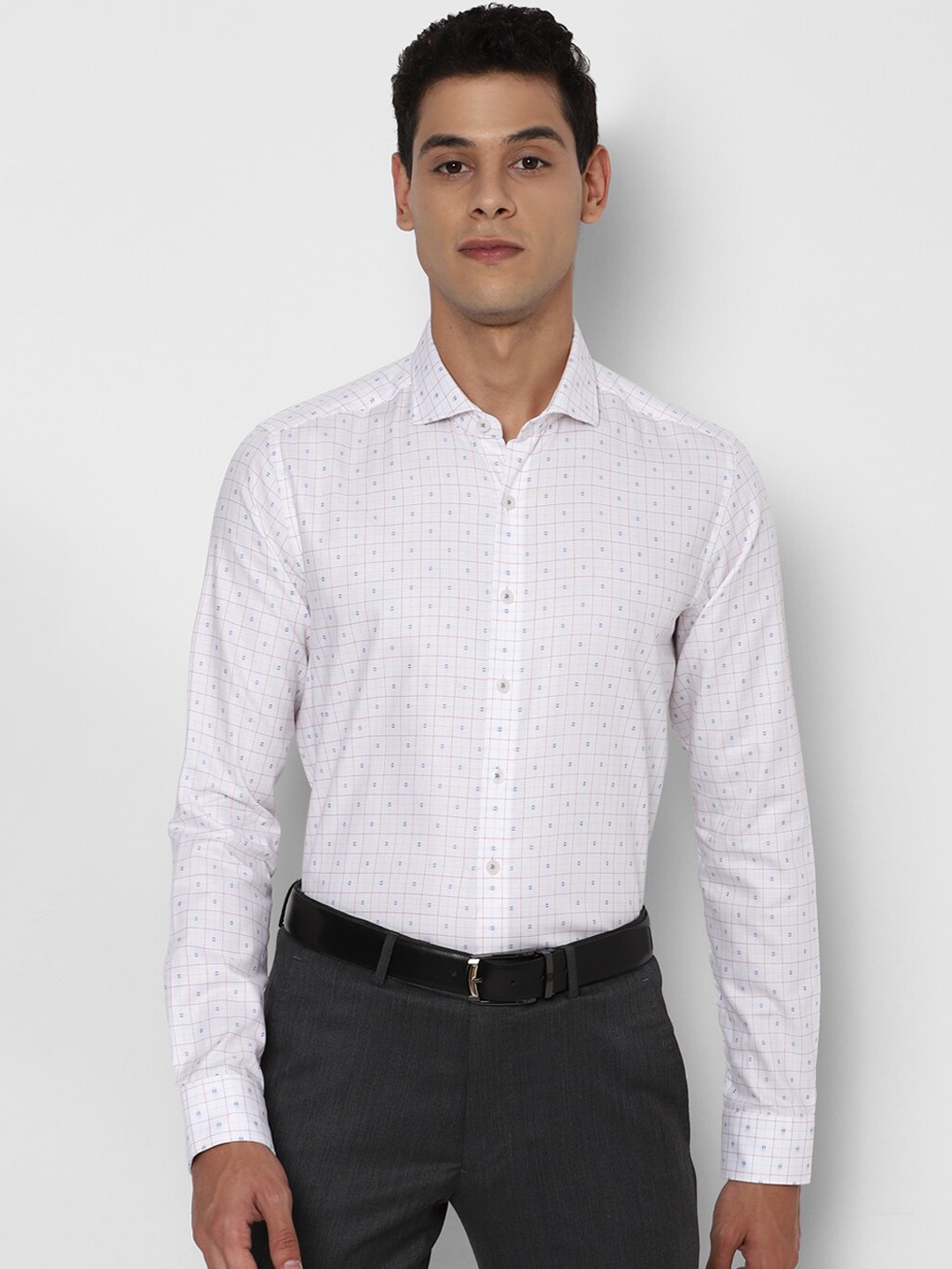 

SIMON CARTER LONDON Men White Slim Fit Opaque Printed Pure Cotton Formal Shirt