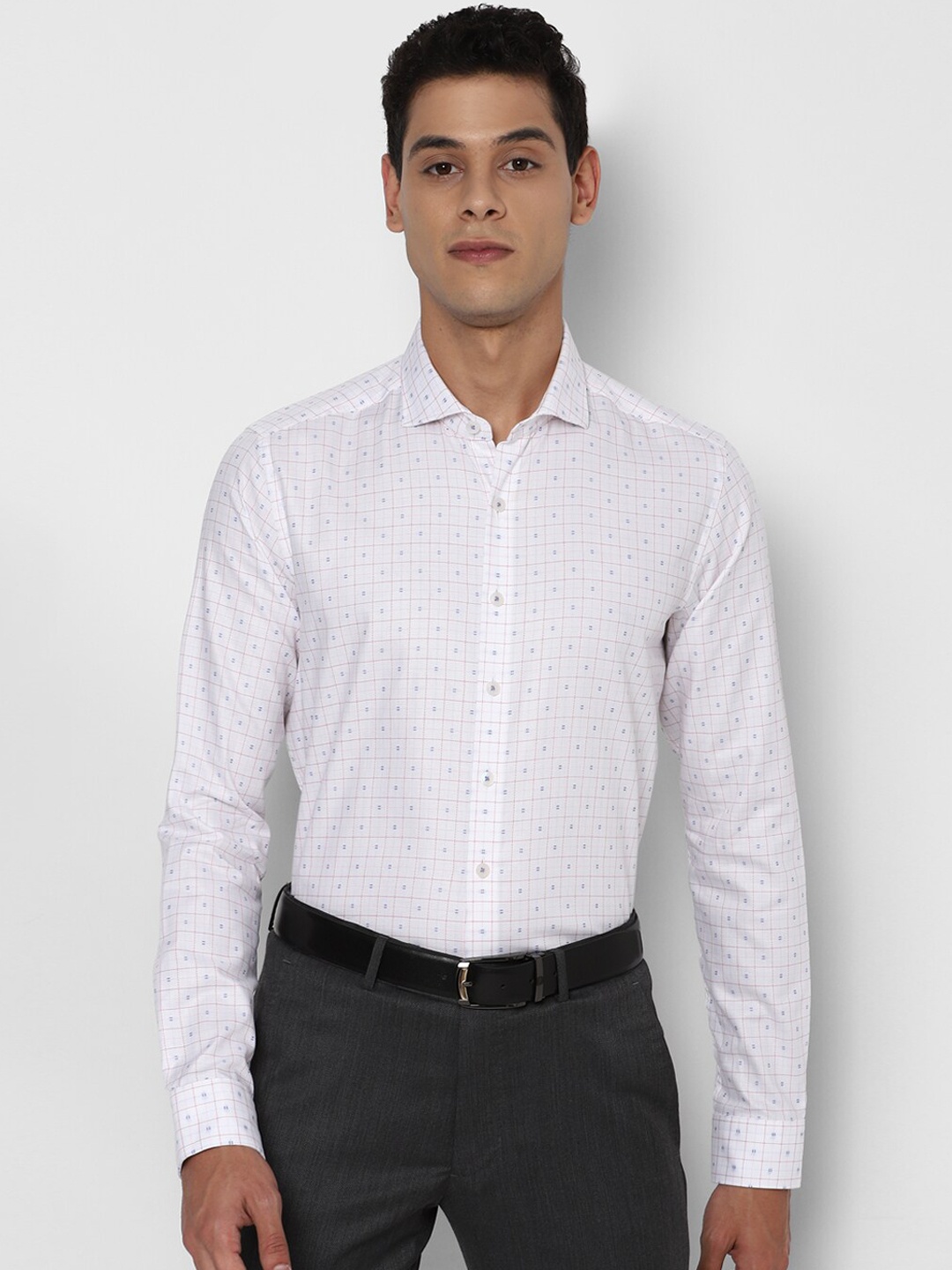 

SIMON CARTER LONDON Men White Slim Fit Opaque Printed Pure Cotton Formal Shirt