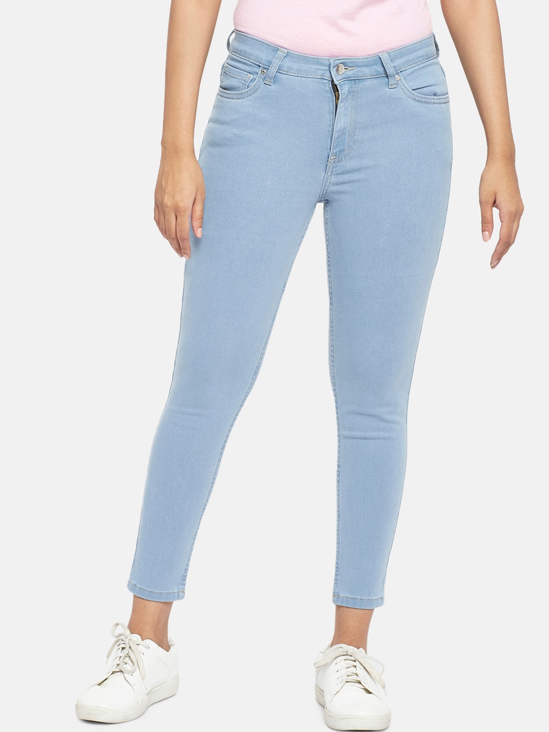 

People Women Blue Mid-Rise Regular Fit Jeans