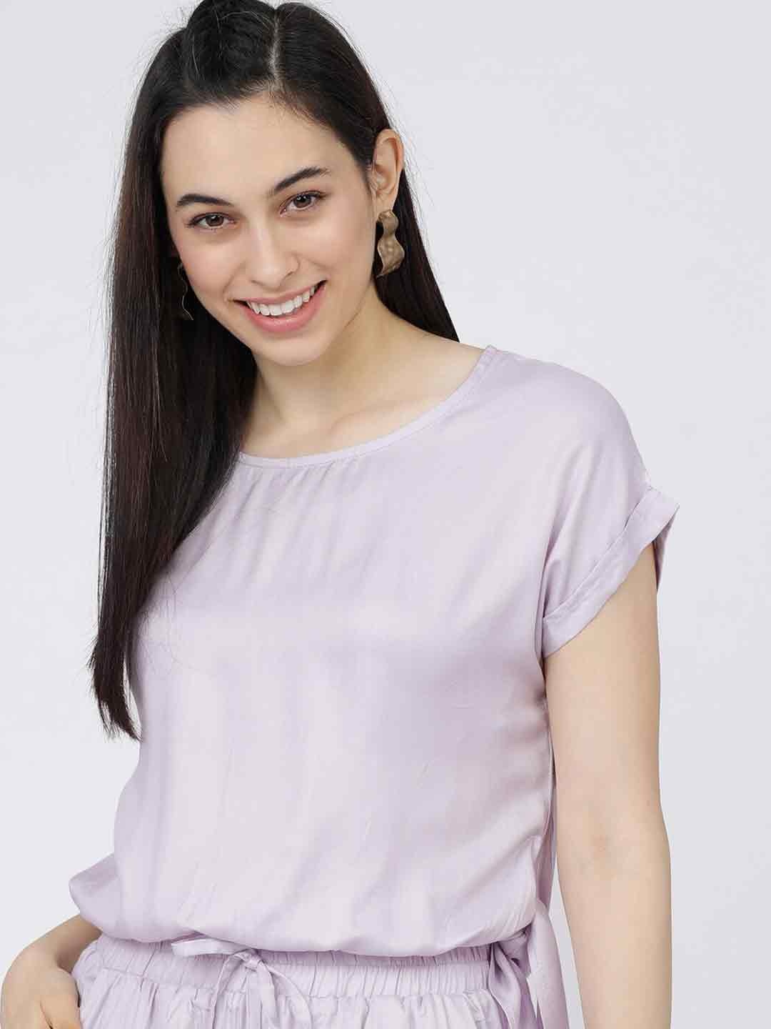 

Tokyo Talkies Women Purple Extended Sleeves Regular Top