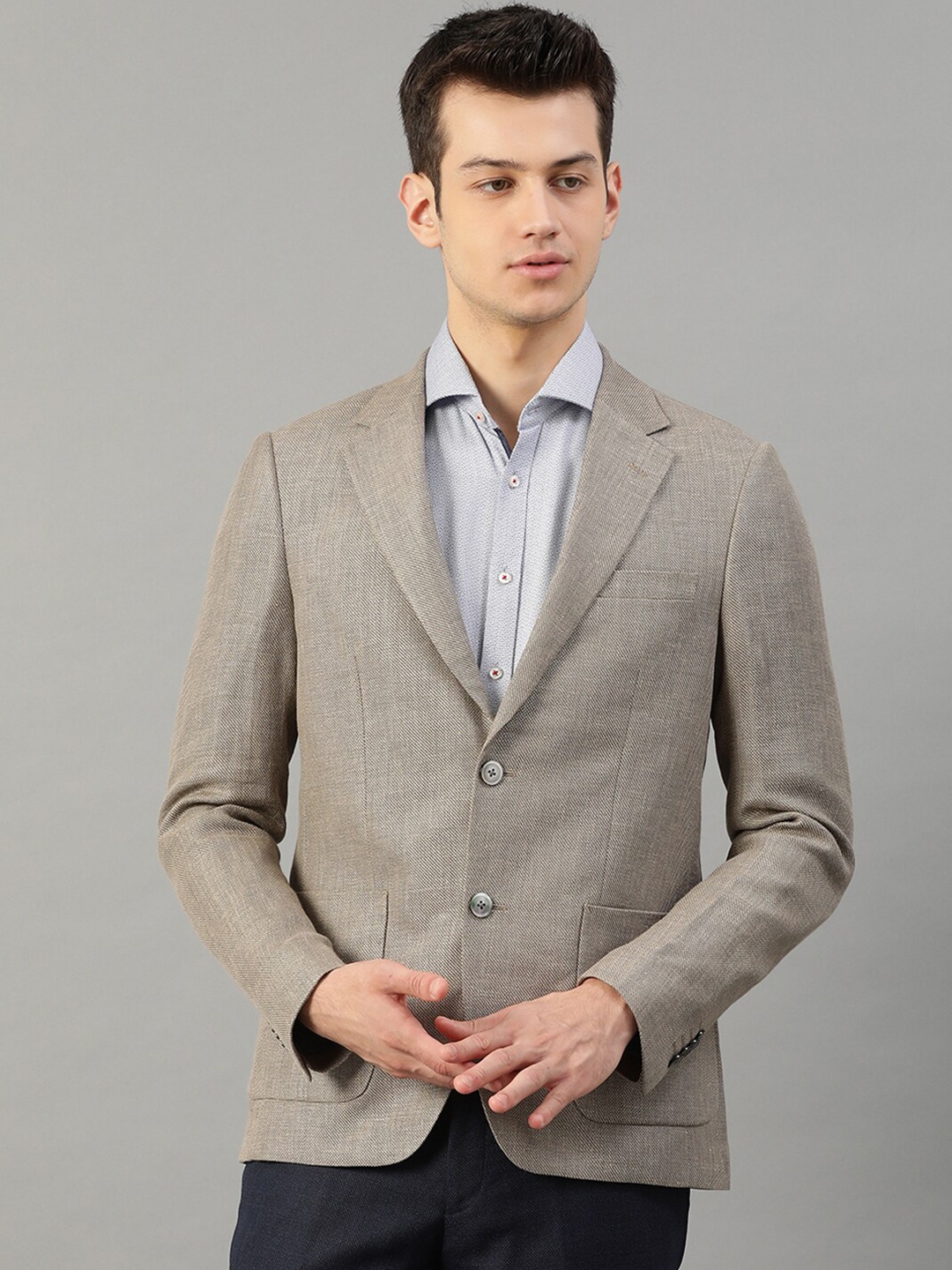

Bruun & Stengade Beige Notched Lapel Blazers