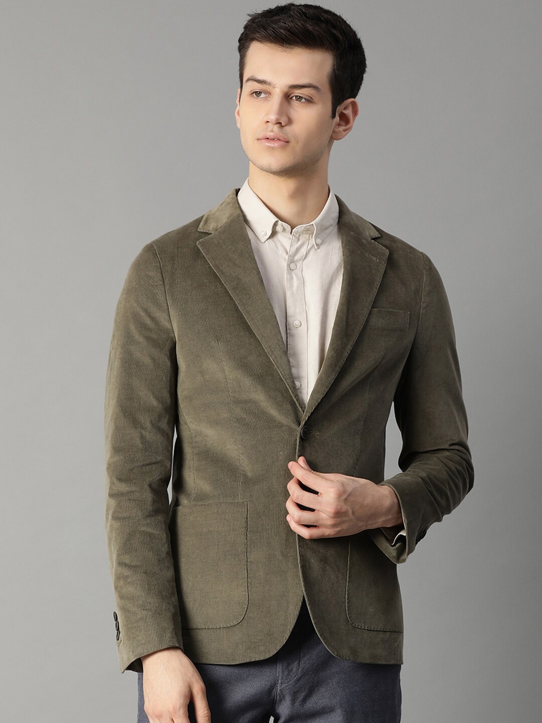 

Bruun & Stengade Green Notched Lapel Blazers, Olive