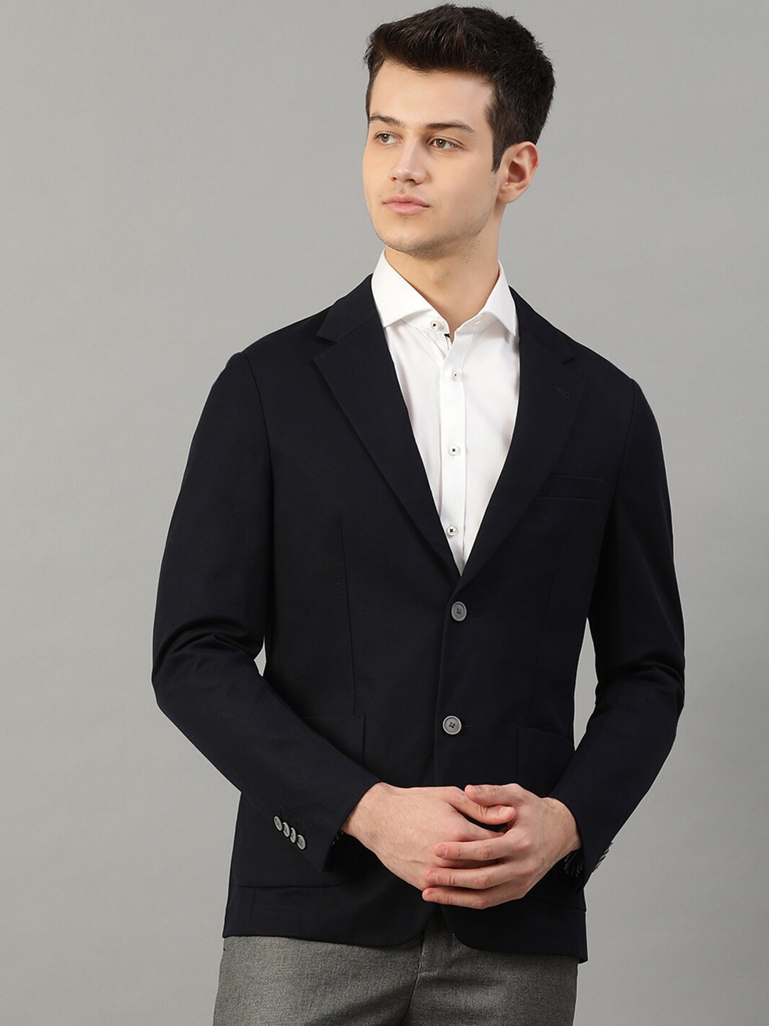 

Bruun & Stengade Navy Blue Notched Lapel Blazers