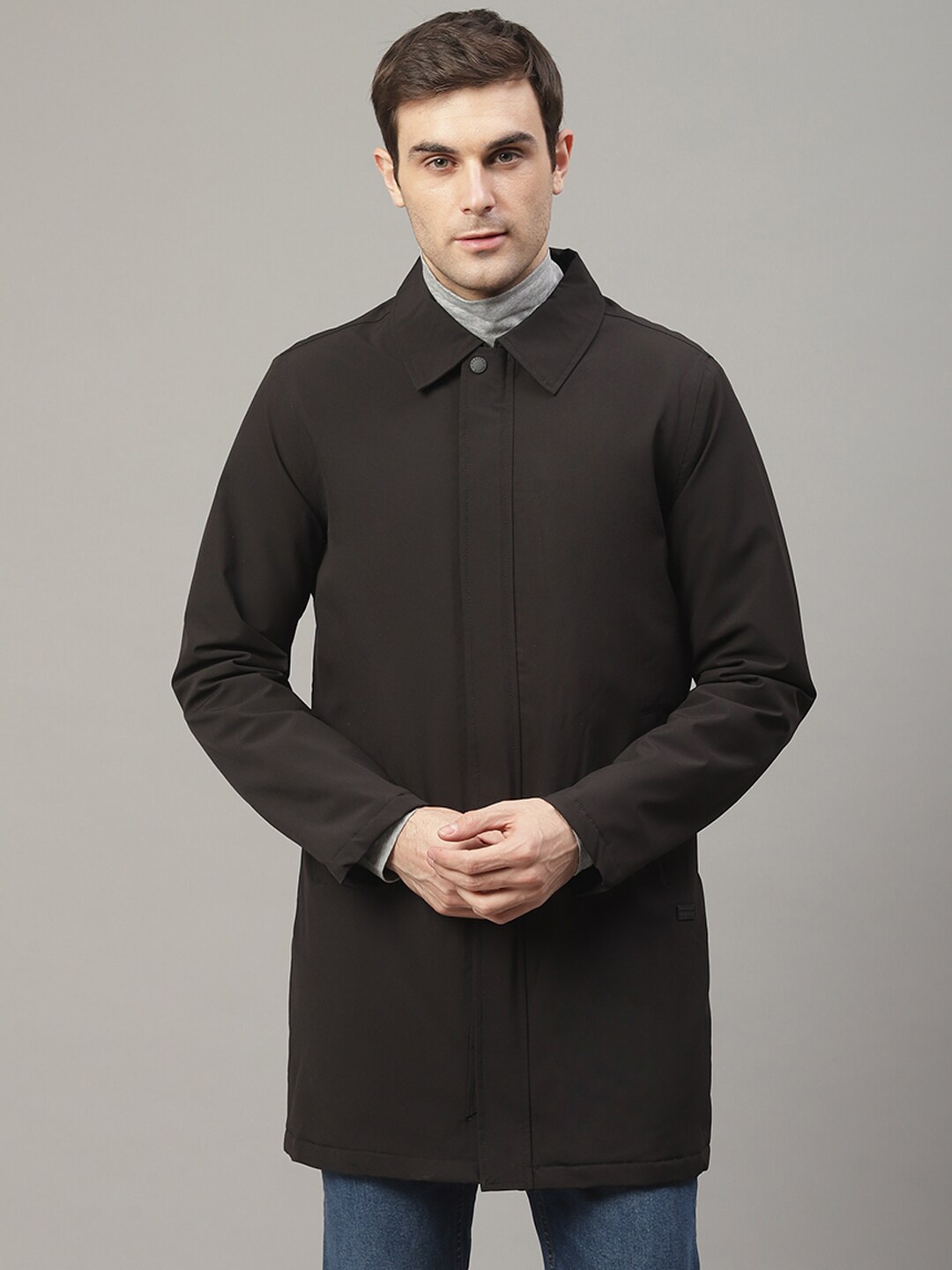 

LINDBERGH Men Black Solid Collar Coat