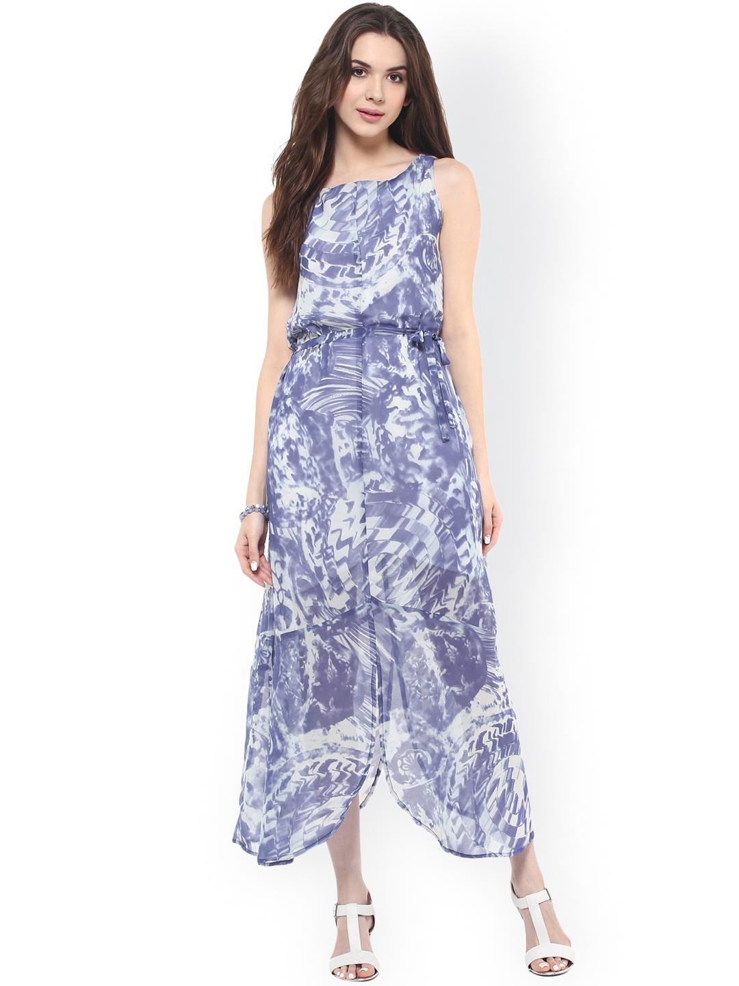 

Zima Leto Women Blue Printed Maxi Dress