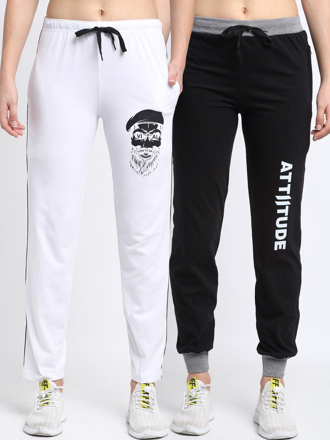 

VIMAL JONNEY Women Pack Of 2 Solid Track Pants, White