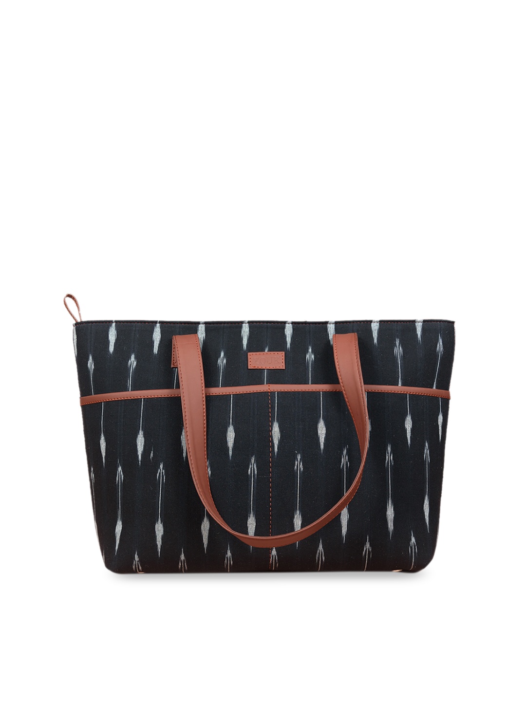 

ZOUK Black Ikat Shopper Tote Bag