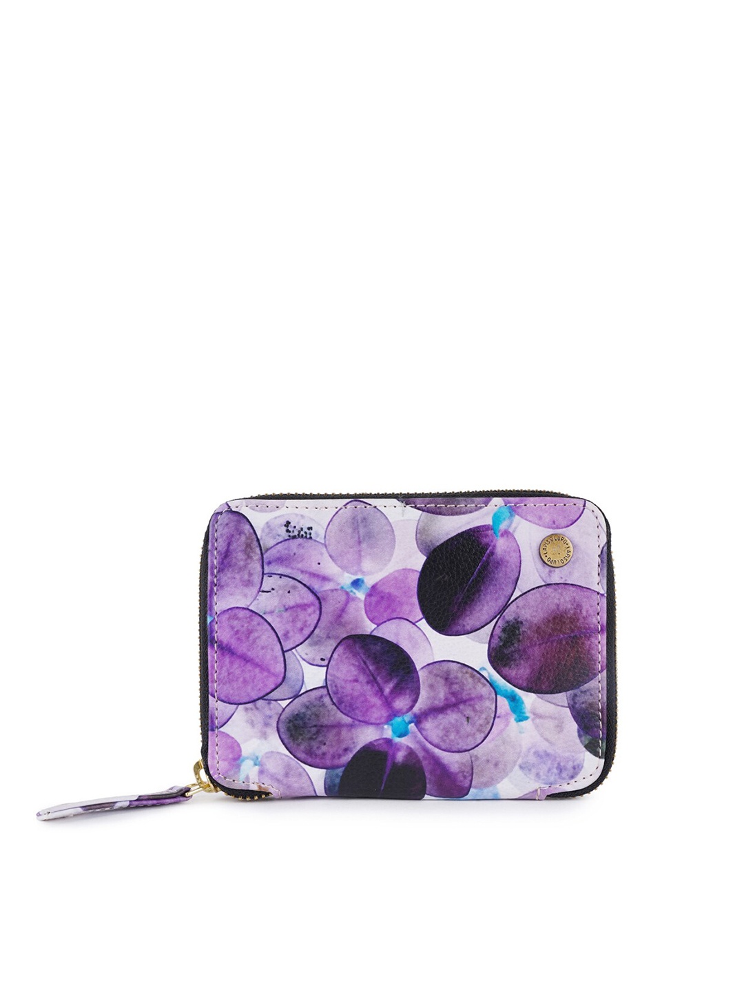 

Lapis O Lupo Women Purple Floral Printed Zip Around Wallet