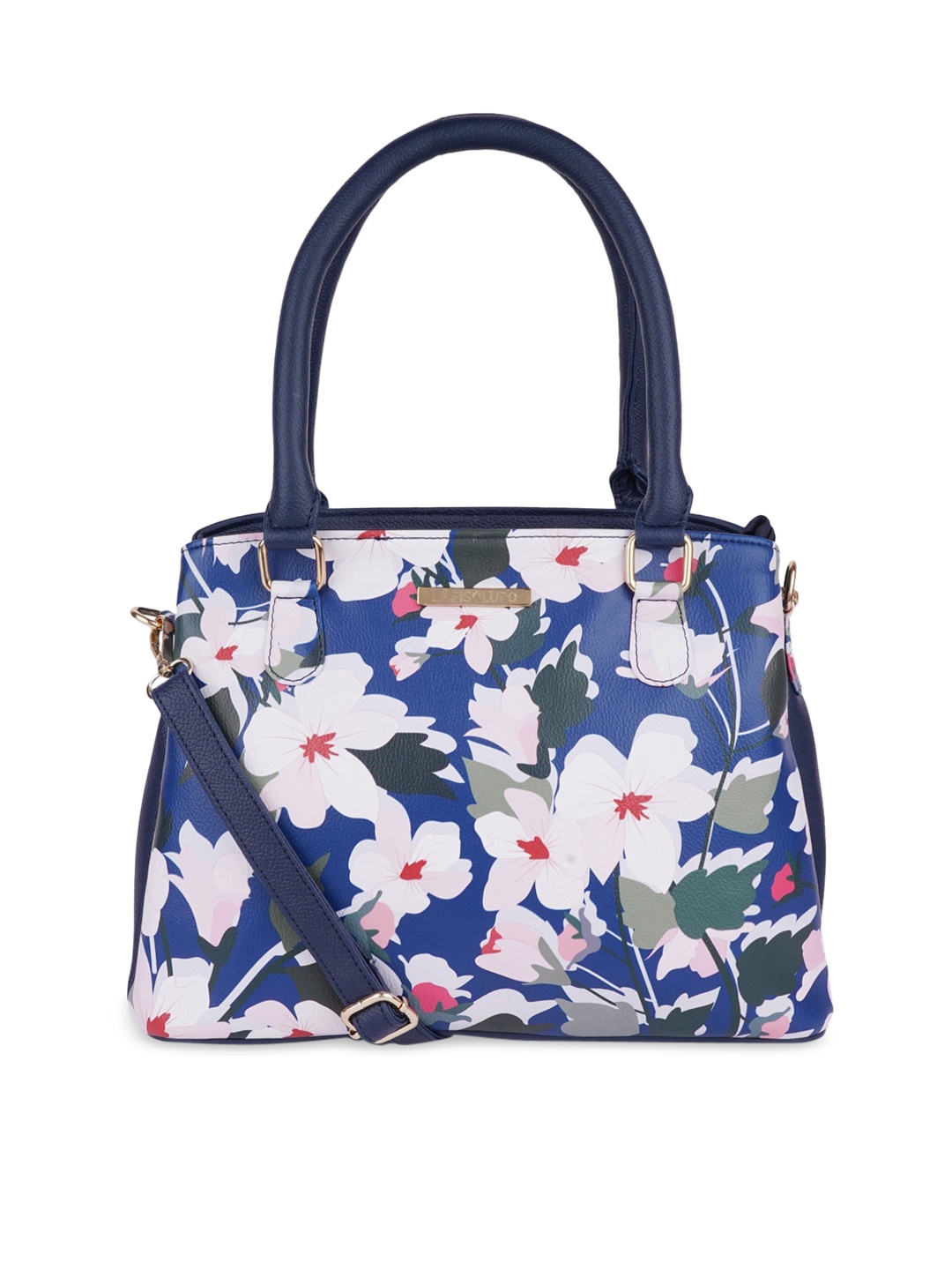 

Lapis O Lupo Blue Floral Printed Structured Shoulder Bag