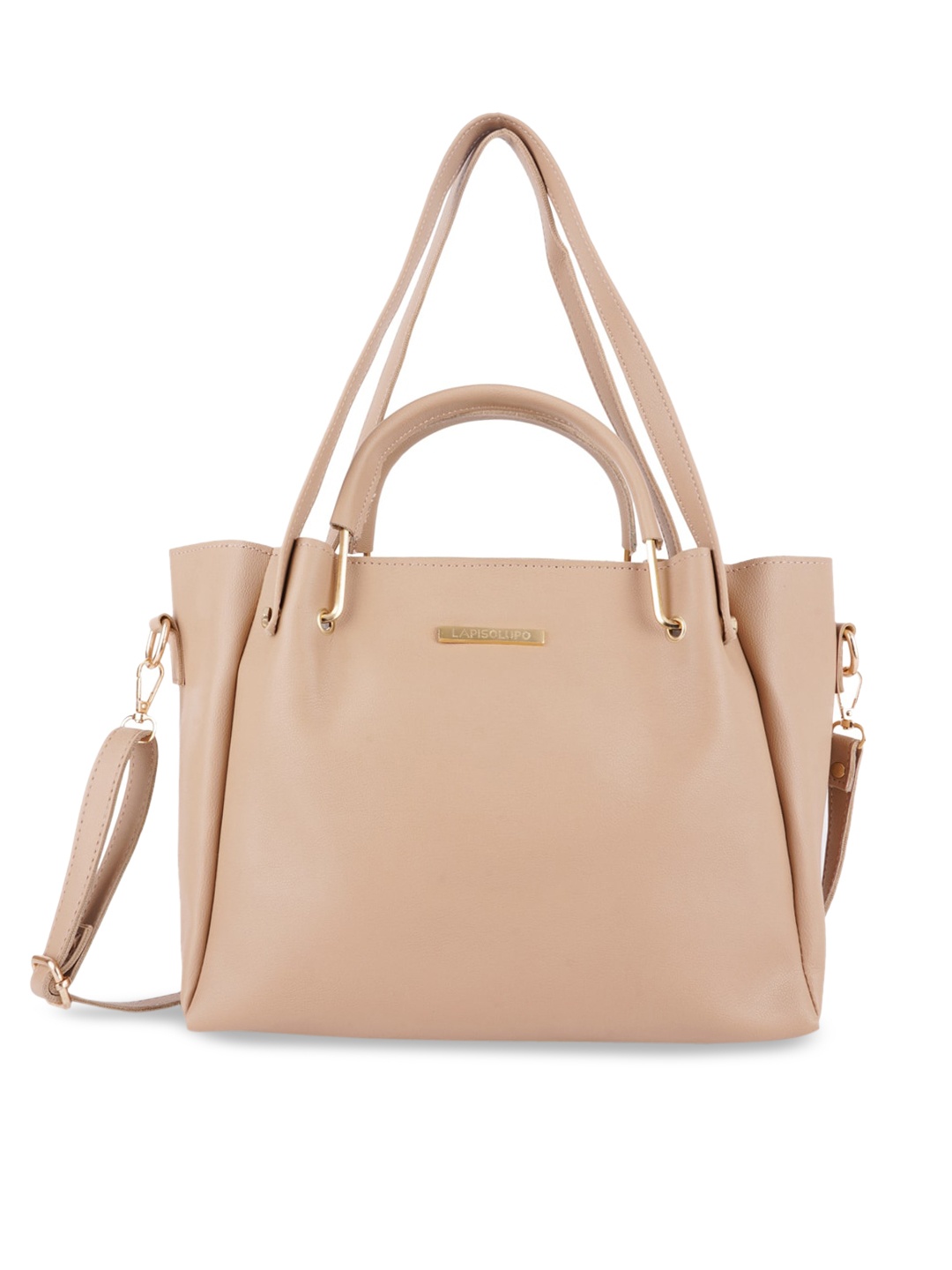 

Lapis O Lupo Beige Structured Shoulder Bag