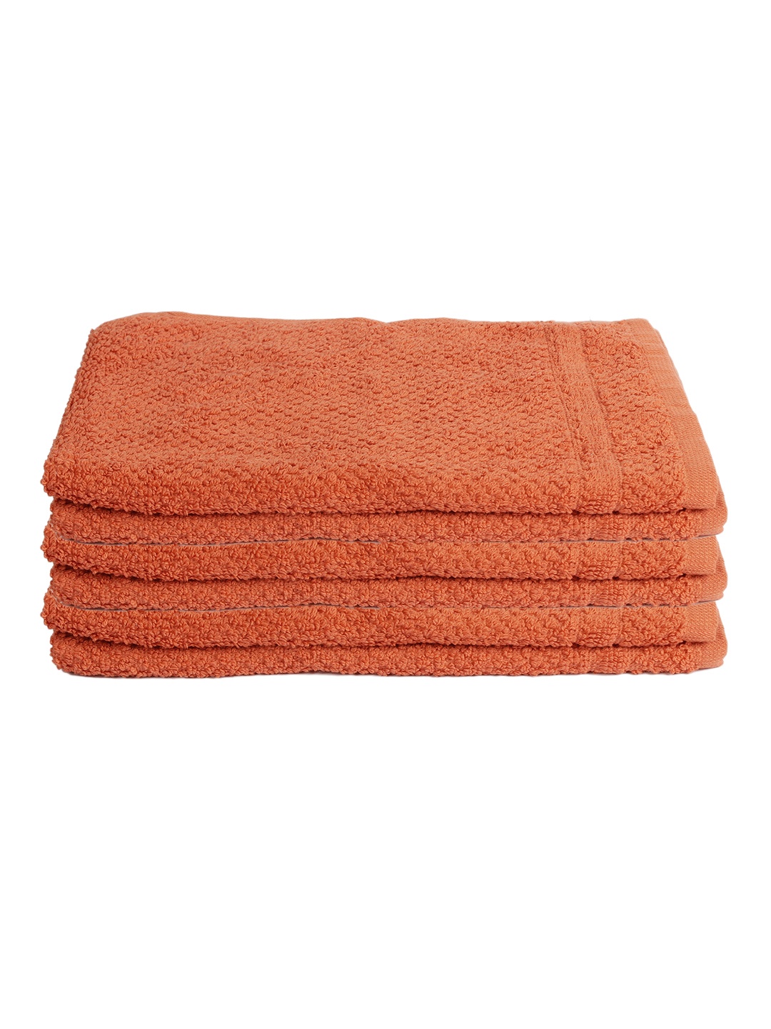 

Softweave Set Of 6 Orange Solid 350 GSM Cotton Hand Towels