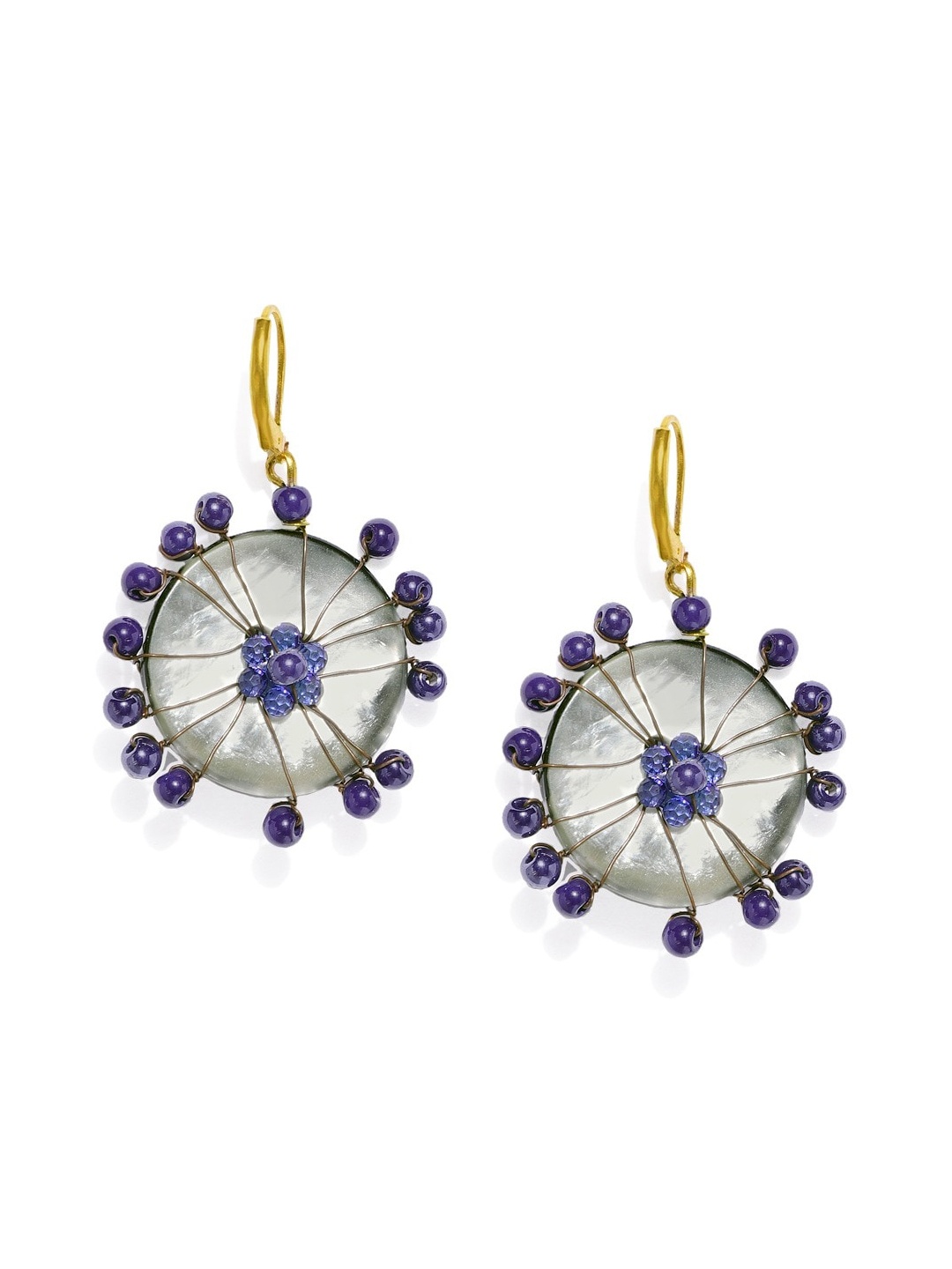 

Blisscovered Navy Blue Contemporary Drop Earrings