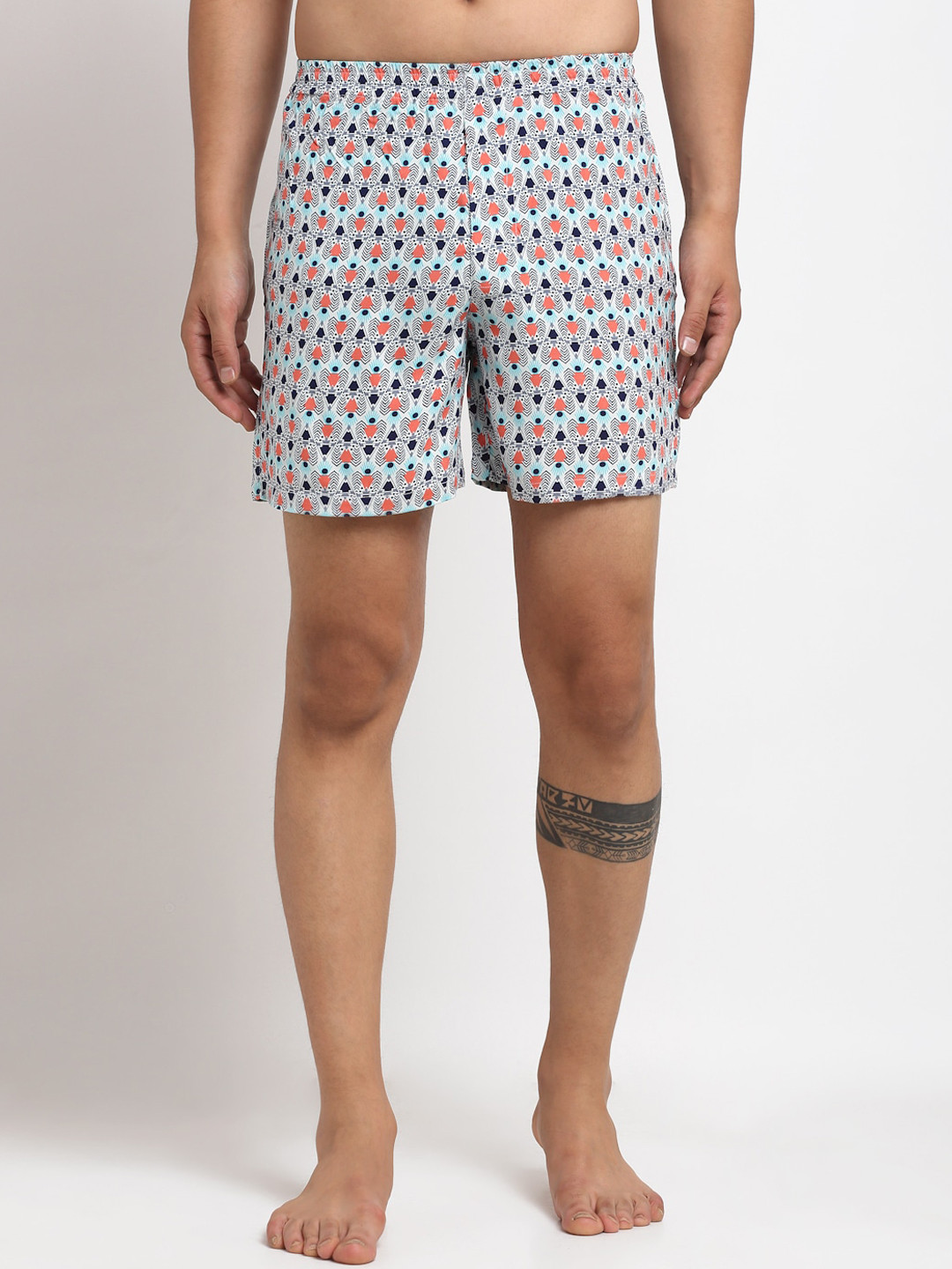 

Ennoble Men Black & Blue Printed Pure Cotton Boxers ENBBAPLEN29082