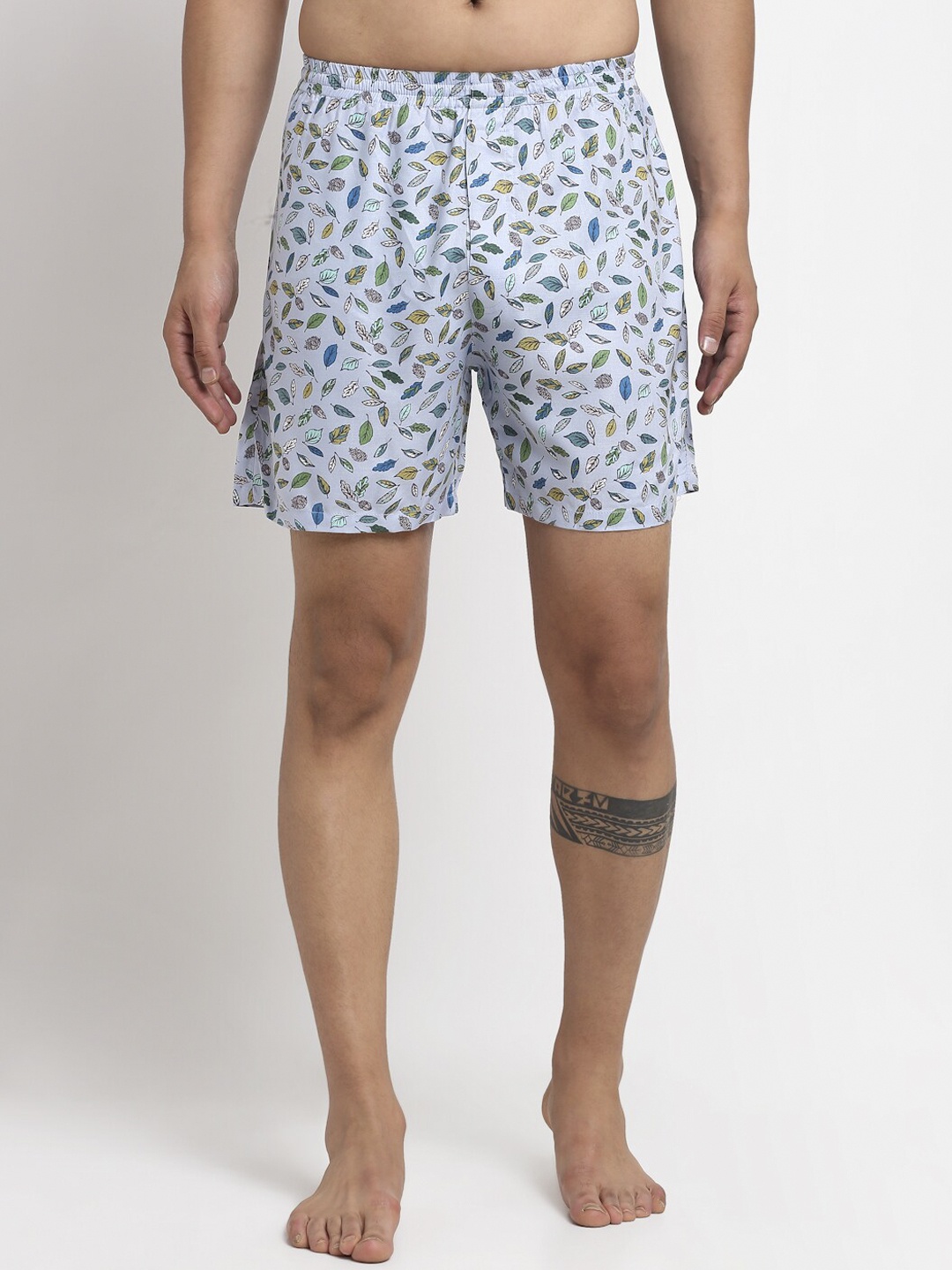 

Ennoble Men Blue & Green Printed Pure Cotton BoxersENBBAPLEN29080