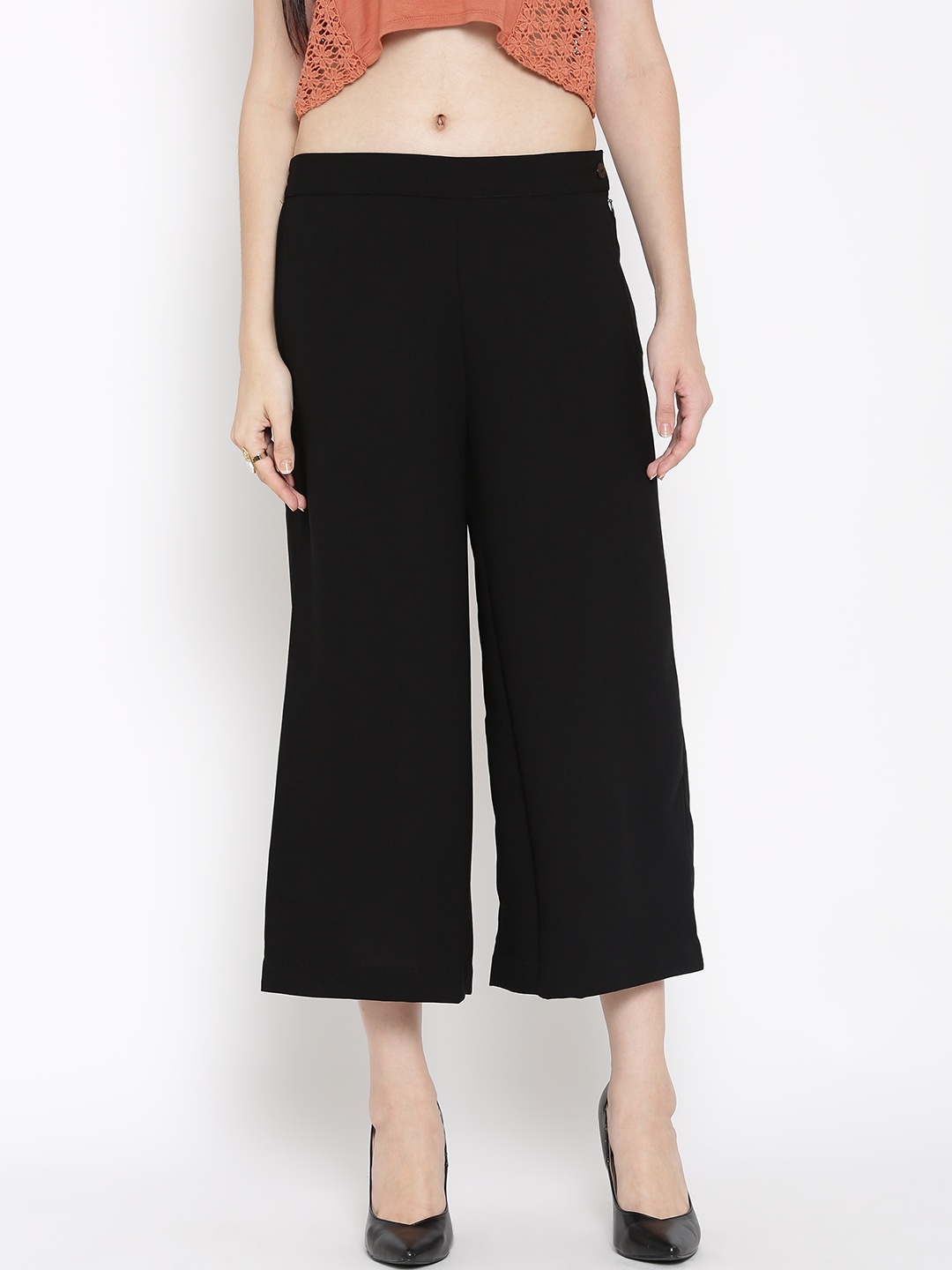 

WISHFUL by W Women Black Solid Culottes