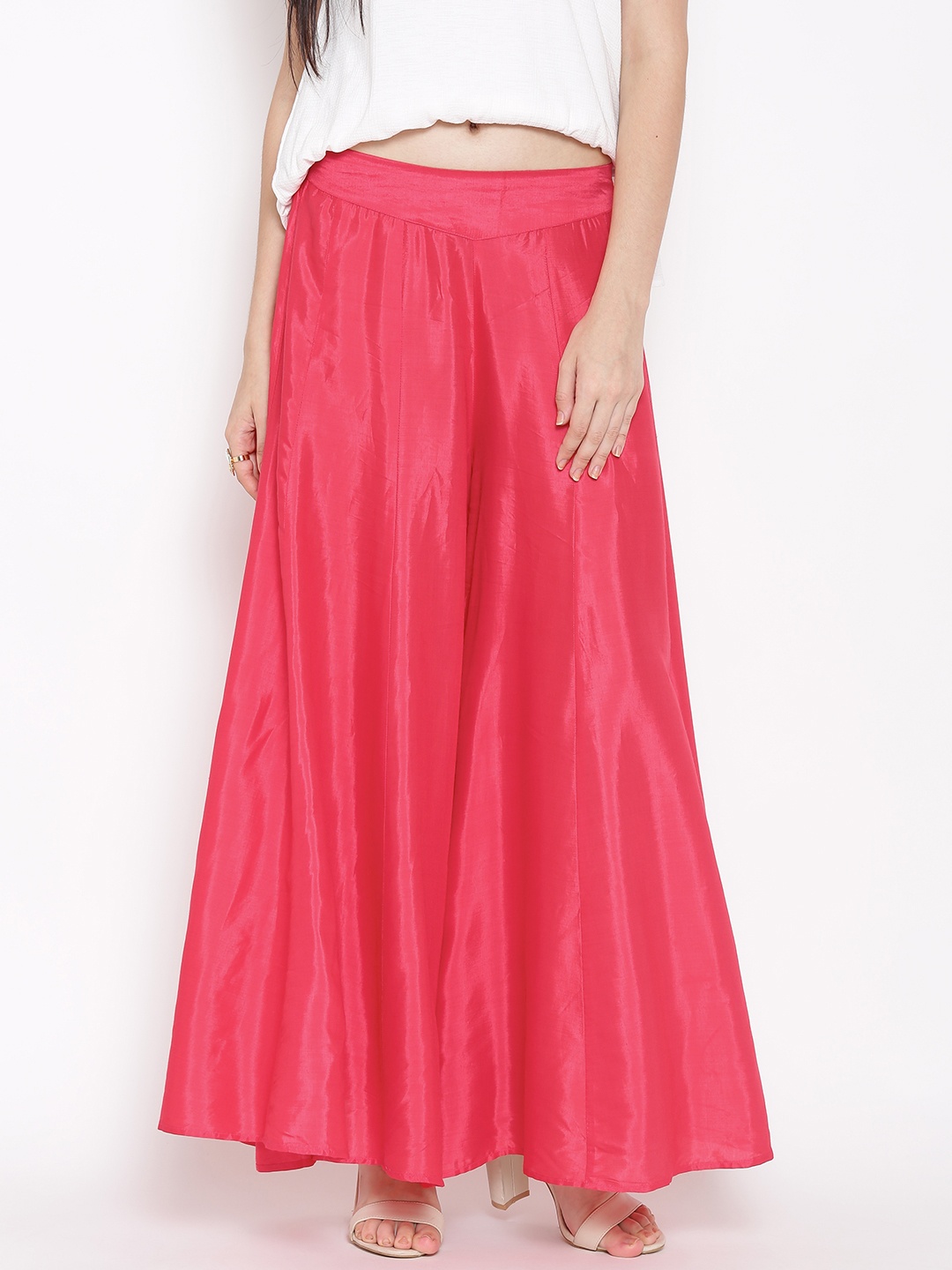 

WISHFUL by W Women Pink Solid Palazzo Trousers