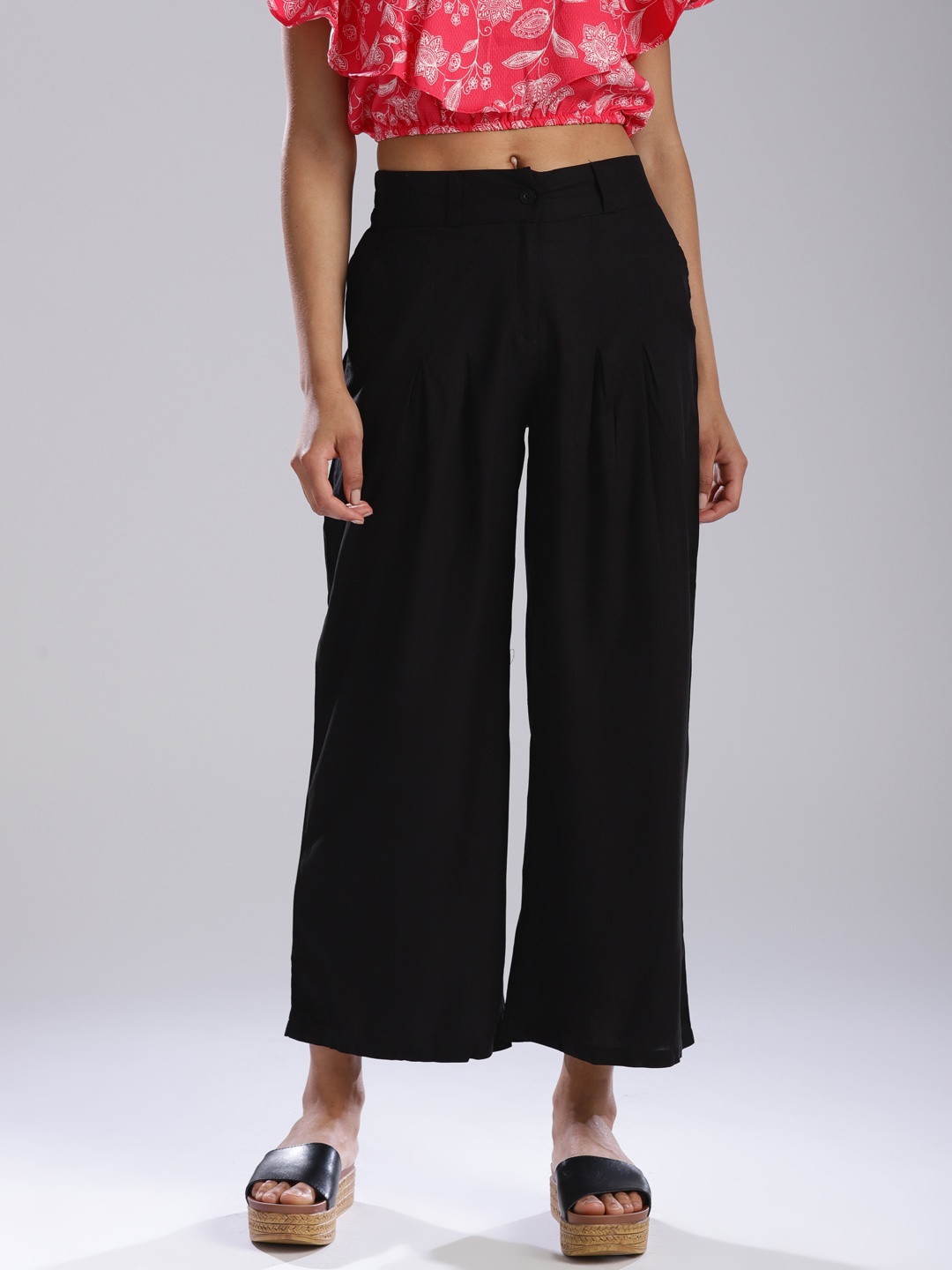 

W Women Black Palazzo Trousers