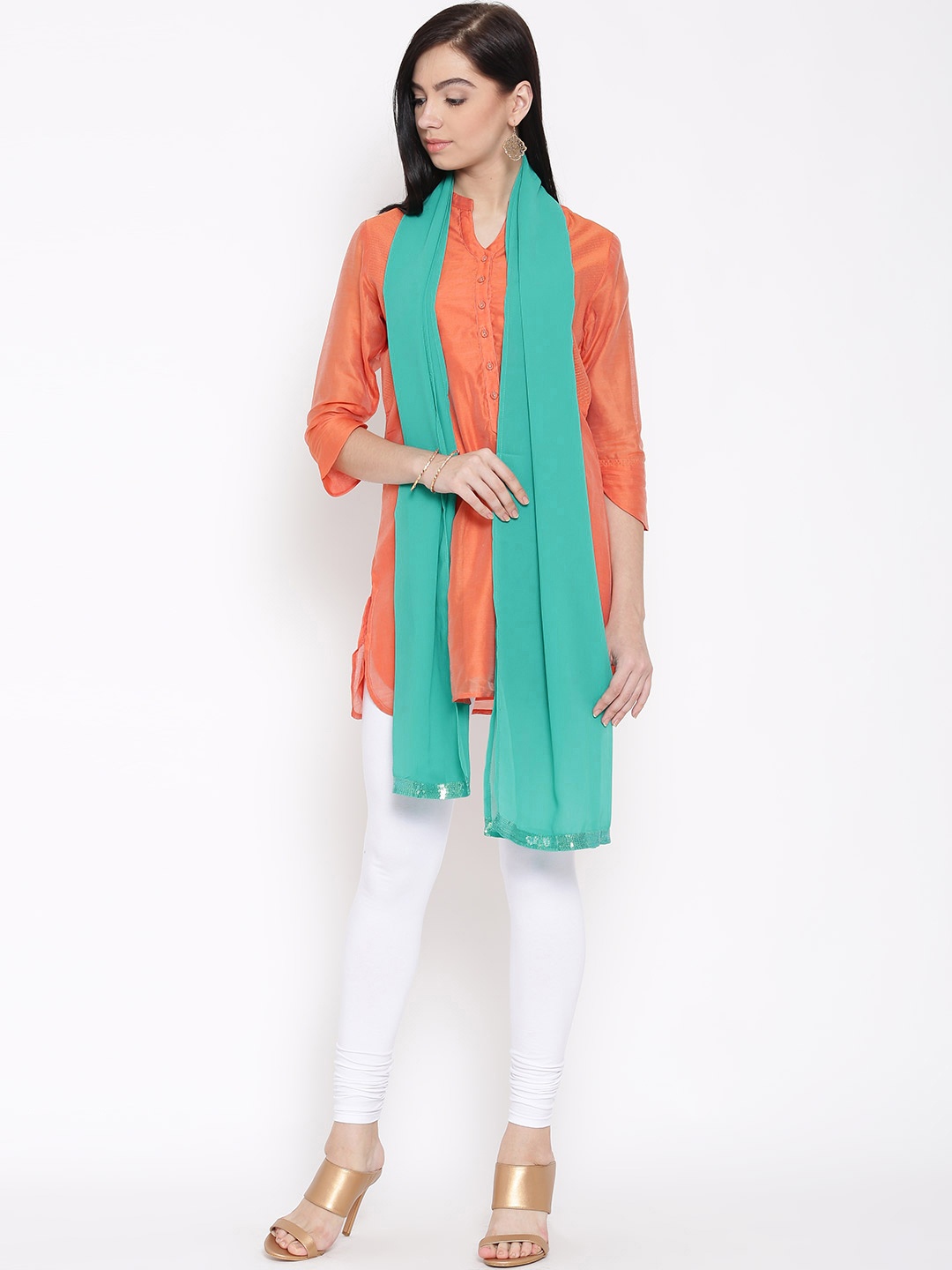 

WISHFUL by W Women Green Dupatta